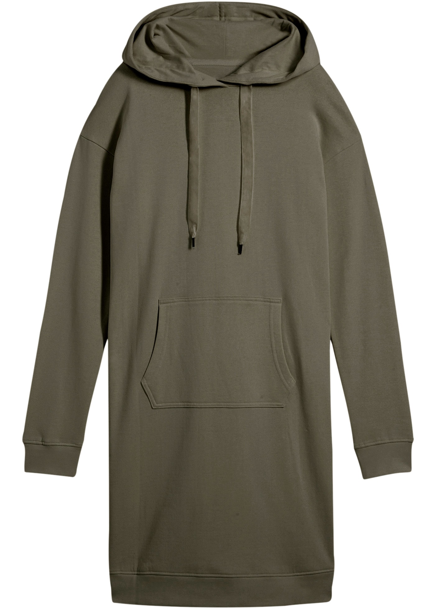 bonprix Sweatkleid »Sweatkleid mit Baumwolle« Kängurutasche mit Kapuze, aus Baumwolle und Viskose, lockere Passform