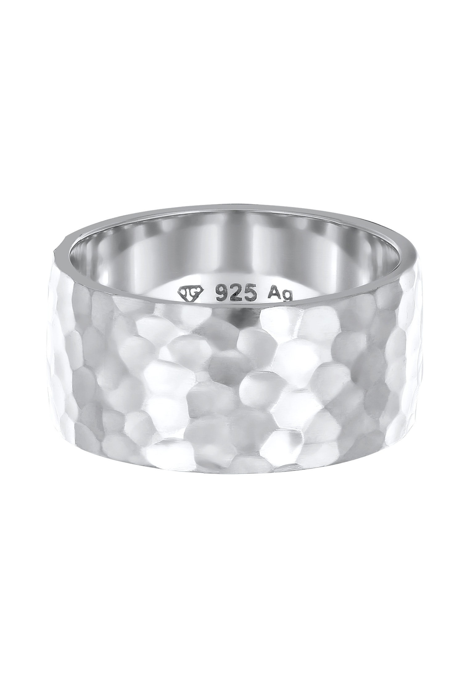 Elli Fingerring »Breit Bandring Gehämmert Matt 925er Silber«