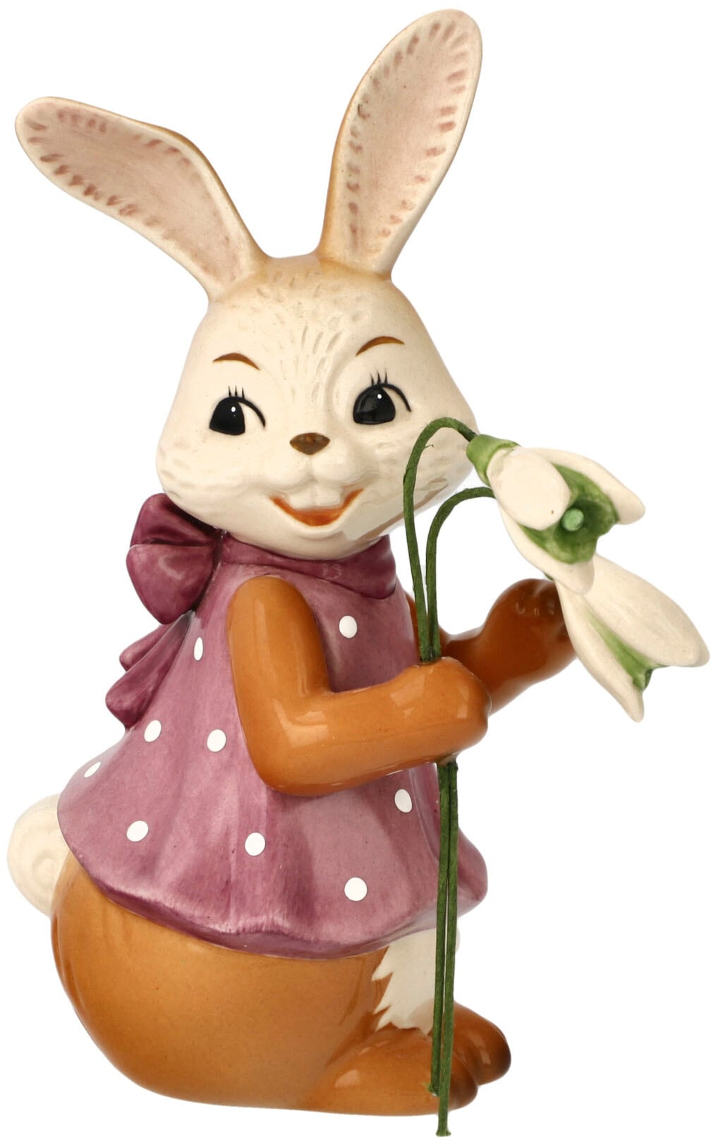 Goebel Osterhase »Ich bring den Frühling«, Sammelfigur, Hasenmädchen mit Schneeglöckchen