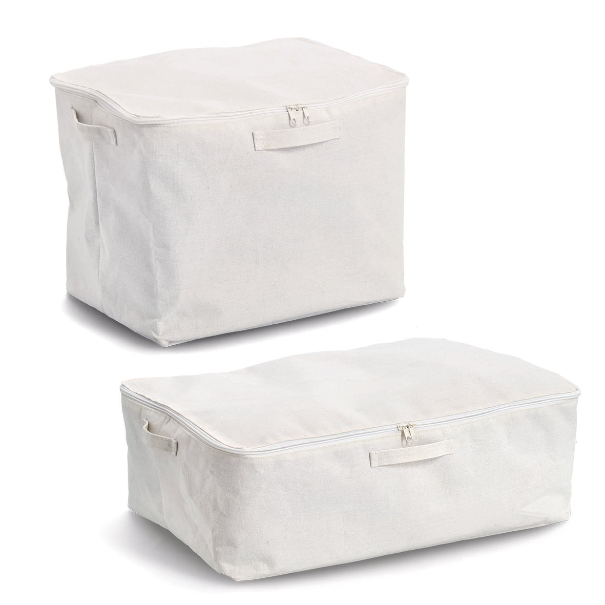 Zeller Present Aufbewahrungsbox »Aufbewahrungsbox, Polyester/Baumwolle, creme« mit Reißverschluss, 2er Set, ca. 38x27x27 cm