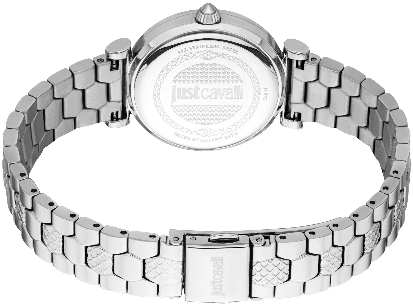 Just Cavalli Time Quarzuhr »Varenna«, (Set, 2 tlg., mit Armband), Armbanduhr, Damenuhr, Kristallsteine, Edelstahlarmband, Geschenkidee