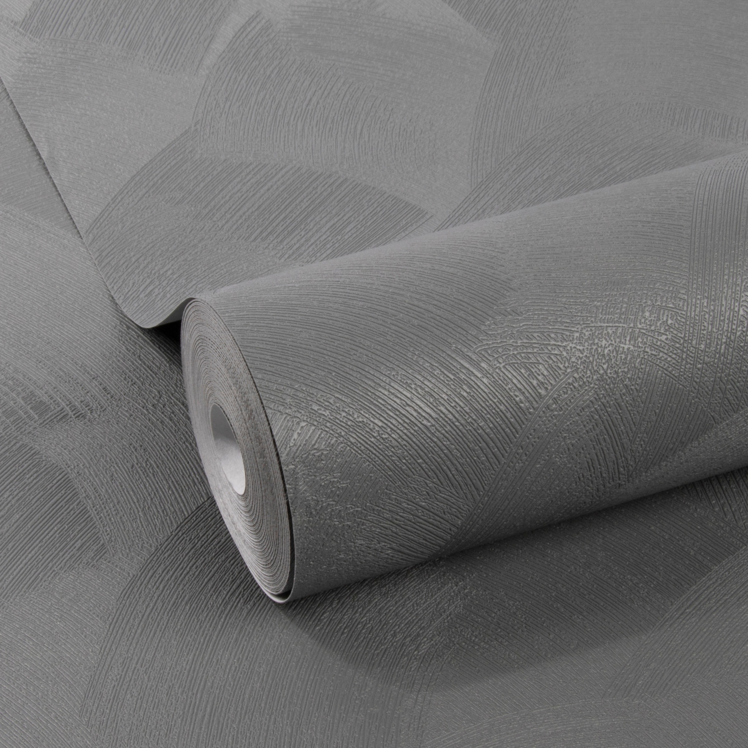 WOW Vliestapete »Basic stuc«, uni, Grau - 10m x 52cm