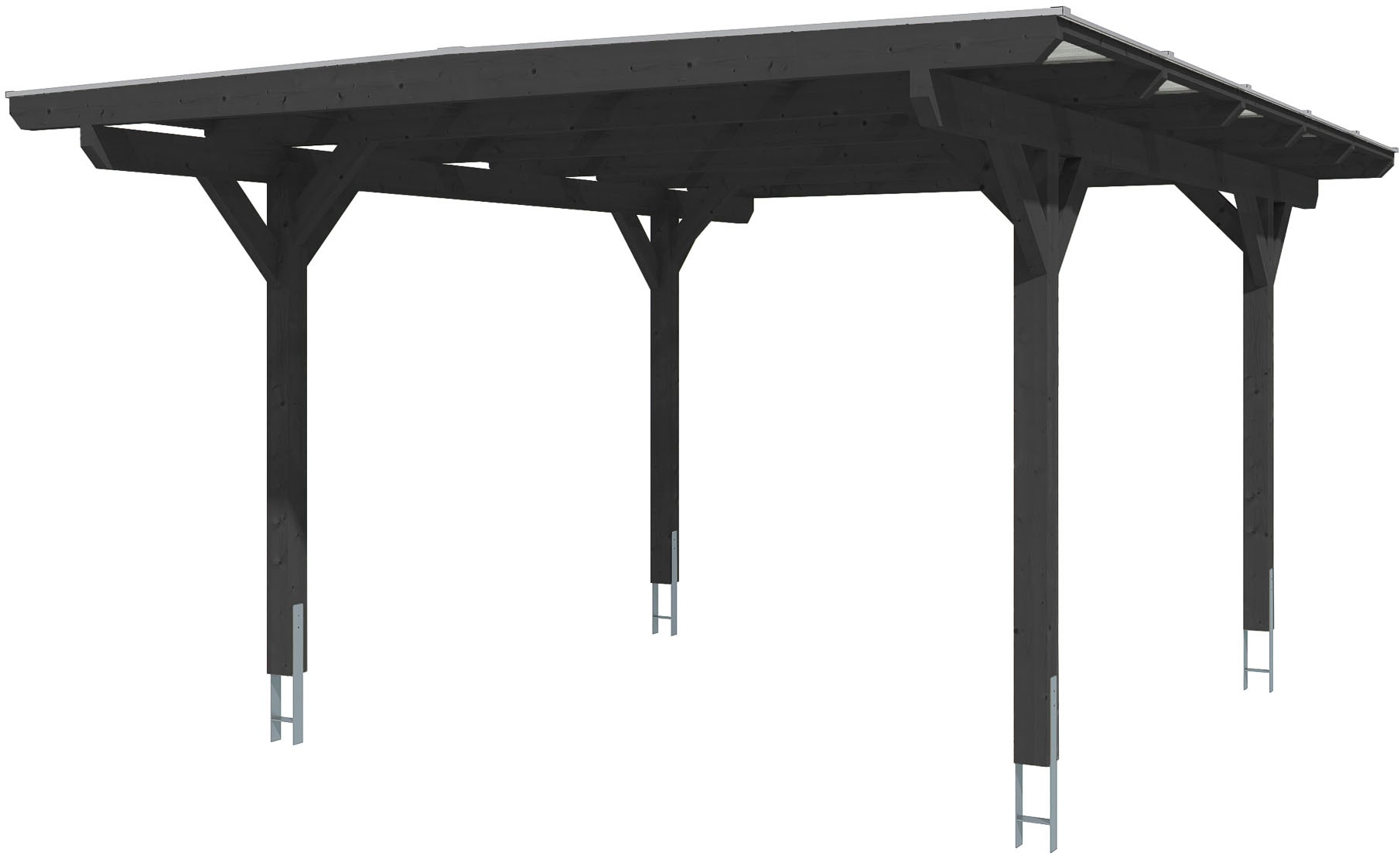 SKANHOLZ Einzelcarport »Odenwald« Holz 326 cm Anthrazit Anthrazit