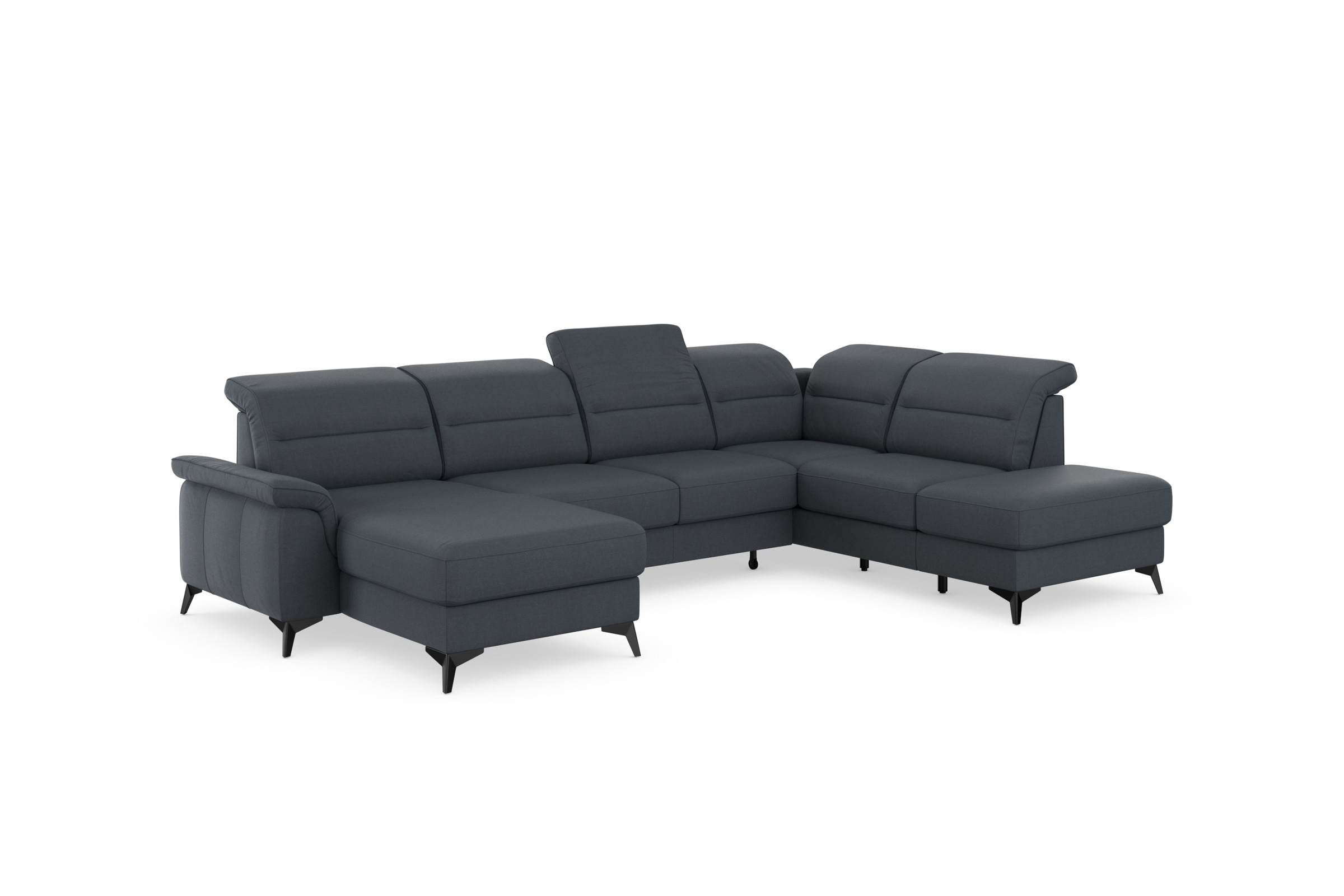 sit&more Wohnlandschaft »Sinatra U-Form«, optional mit Kopfteilverstellung und Armteilfunktion, Metallfüße