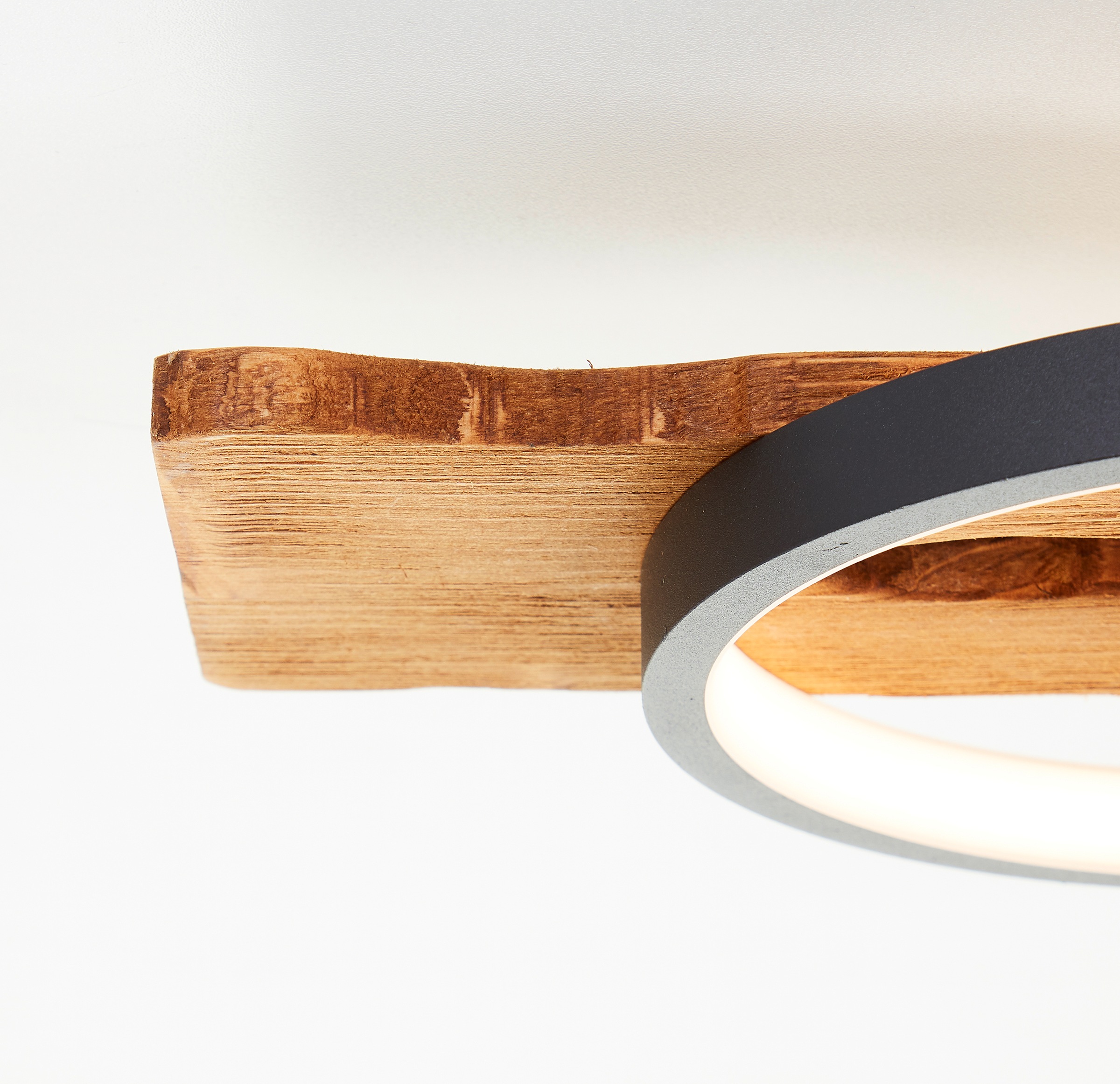 Brilliant LED Deckenleuchte »Pirus« LED-Modul 1 Stk. Warmweiß 90 x 30 cm, 4600 lm, 3000 K, 3-Stufen dimmbar, Holz/Metall, schwarz