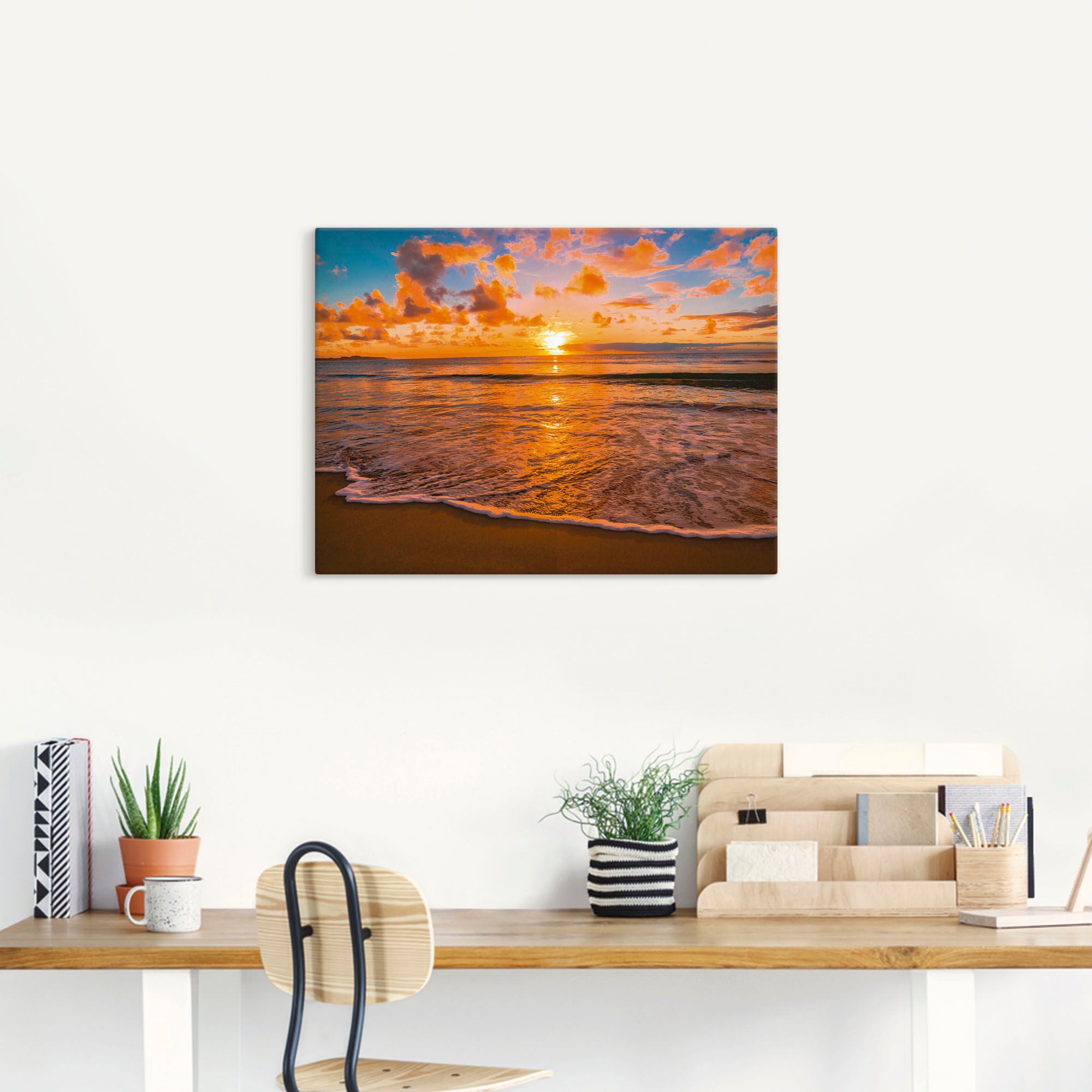 Artland Wandbild »Sonnenuntergang am Strand« Sonnenaufgang & -untergang 1 S günstig online kaufen