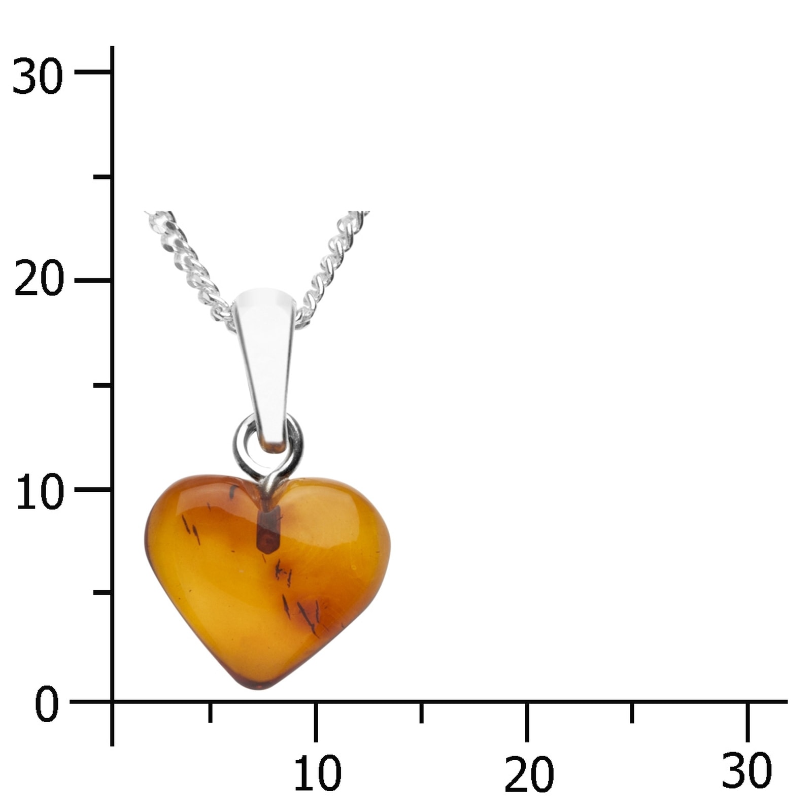OSTSEE-SCHMUCK Kette mit Anhänger »Ostsee-Schmuck Kette mit Anhänger Herz 11 mm«, (2 tlg.)