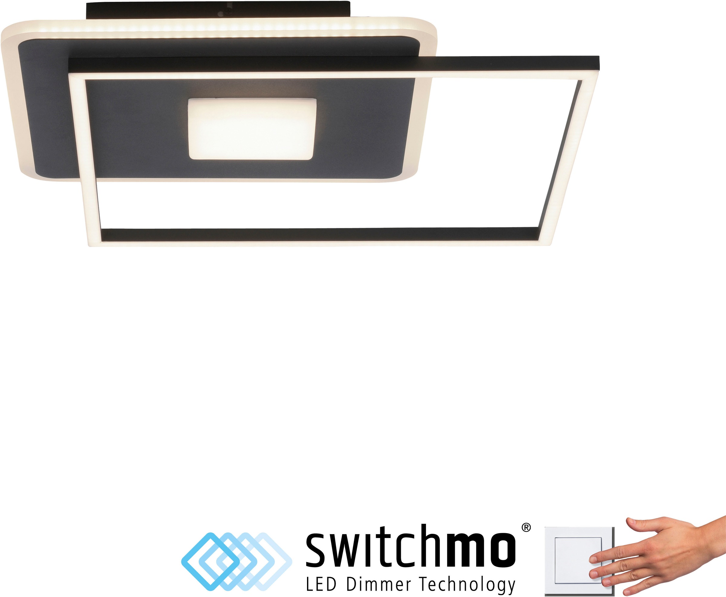 JUST LIGHT LED Deckenleuchte »DOMINO« LED-Board 1 Stk. Warmweiß