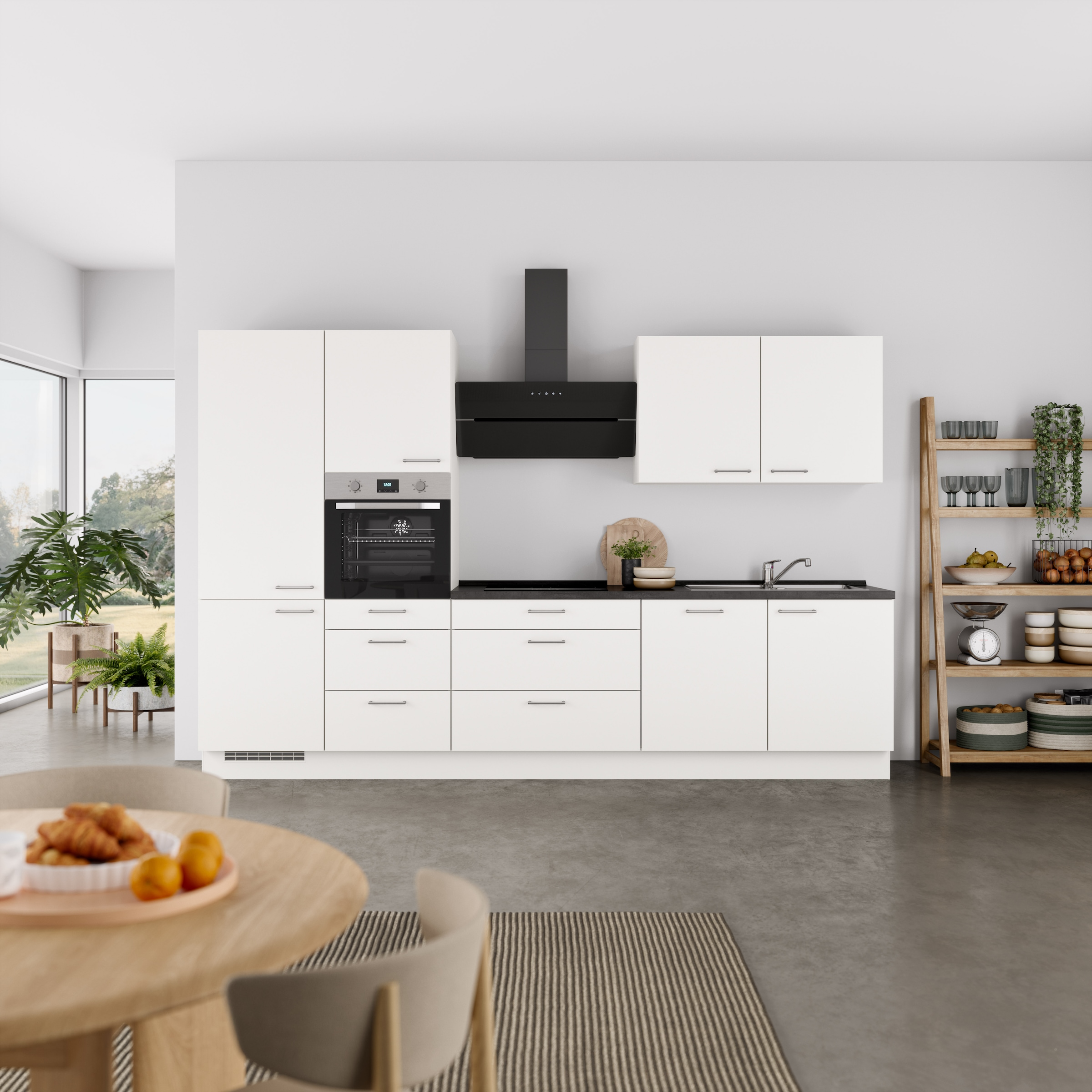 nobilia® Küchenzeile »"Laser II"«, vormontiert, Ausrichtung wählbar, Breite 330 cm, wahlw. mit E-Geräten