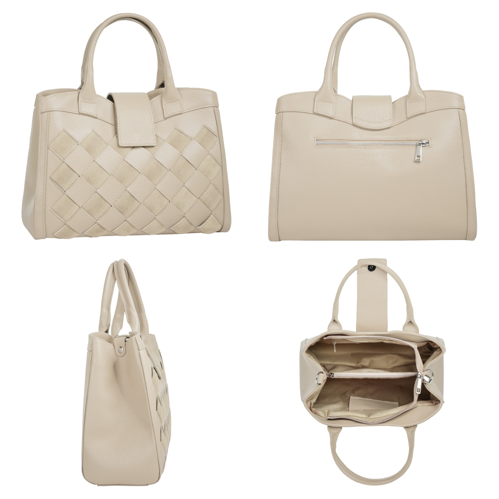 Samantha Look Henkeltasche, echt Leder, Made in Italy