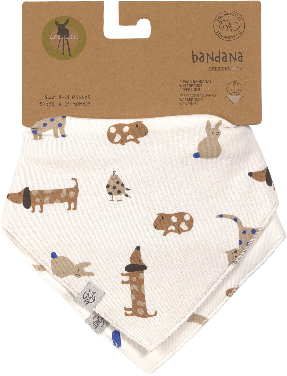 LÄSSIG Dreieckstuch »Little Mateys, Bandana, royal blue«, für Babys; Bio-Baumwolle