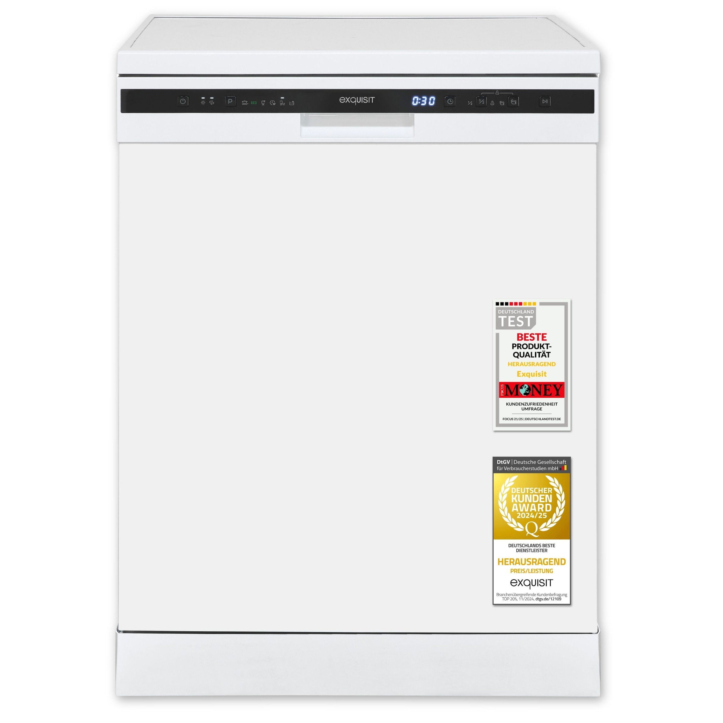 exquisit Standgeschirrspüler 6314 »GSP6314-030C weiss« 10,2 l 14 tlg. Maßgedecke 14 Maßgedecke, 6 Programme, LED, Besteckschublade