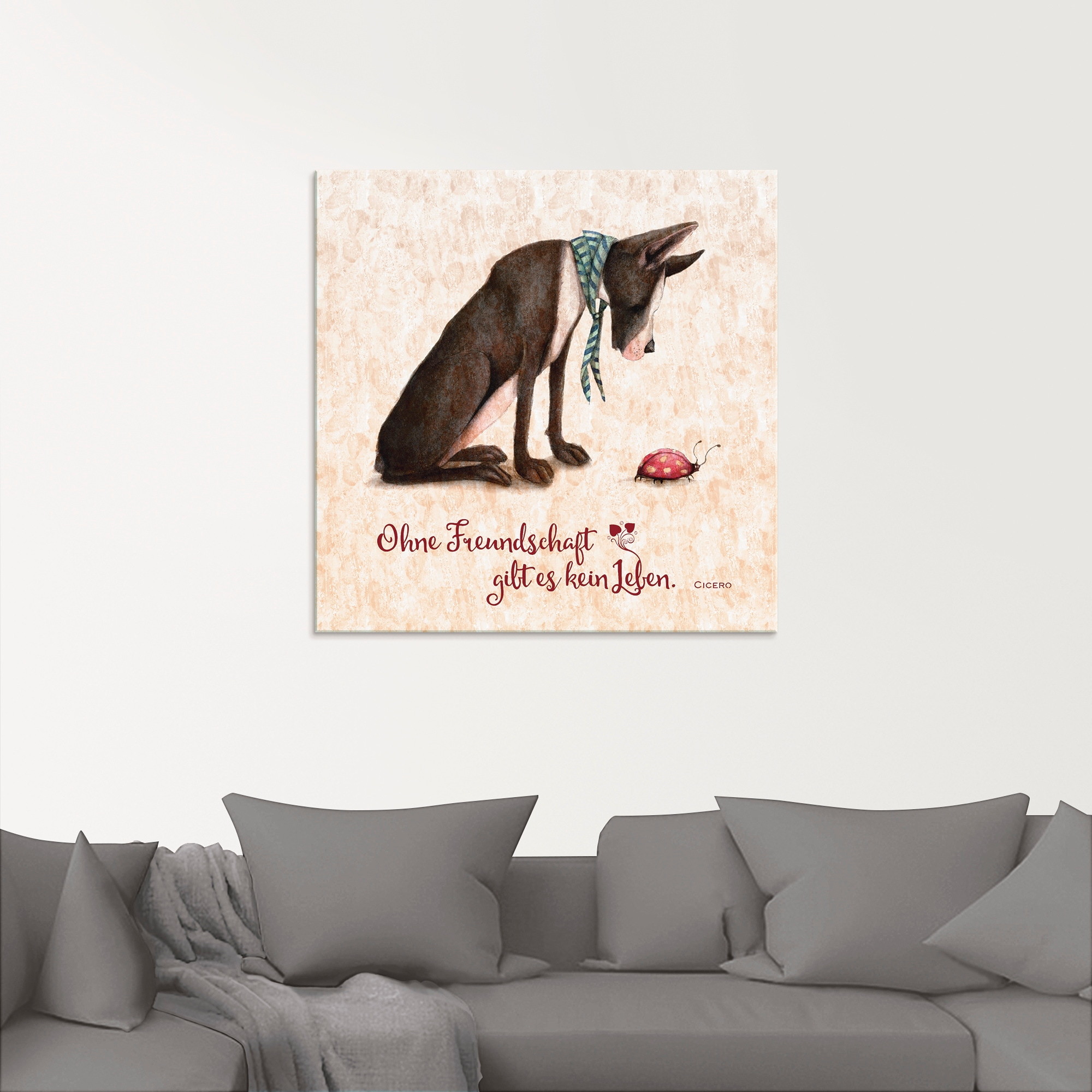 Artland Glasbild »Lebensweisheit Freundschaft«, Tiere, (1 St.), in verschie günstig online kaufen