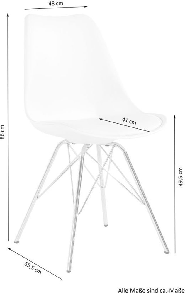Homexperts 4-Fußstuhl »Ursel 01«, 2 St., Kunstleder, Sitzschale mit Sitzkissen in Kunstleder