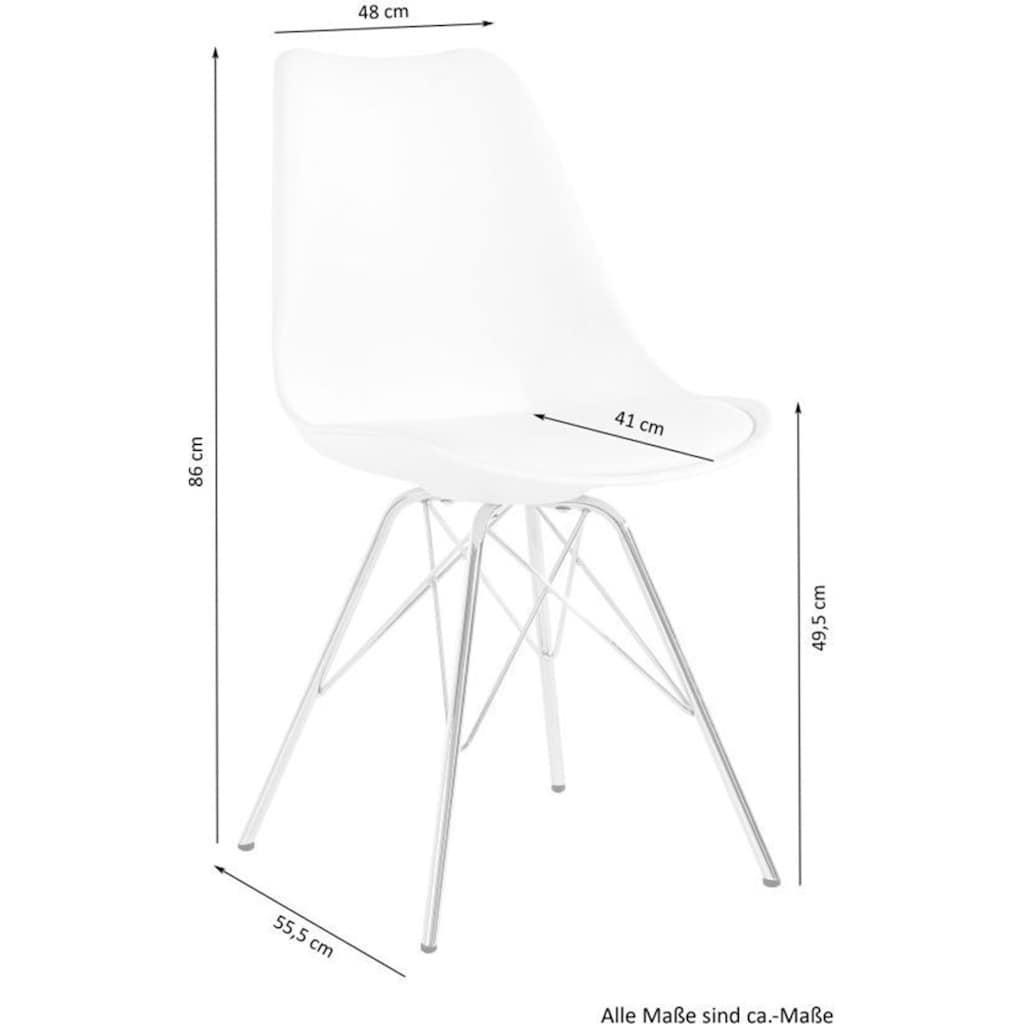 Homexperts 4-Fußstuhl »Ursel 01«, 2 St., Kunstleder, Sitzschale mit Sitzkissen in Kunstleder