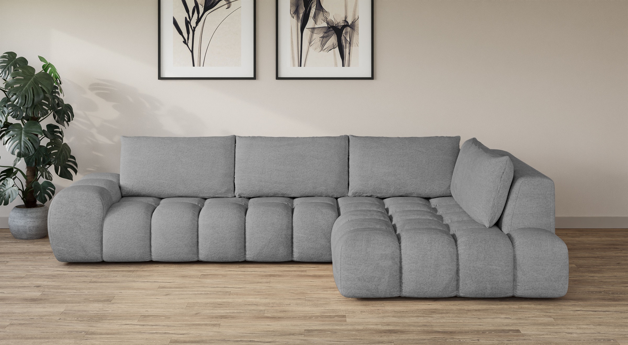 OTTO home Ecksofa »AZITA L-Form, XXL 352 cm Designsofa in Bubble-Opitk« los günstig online kaufen