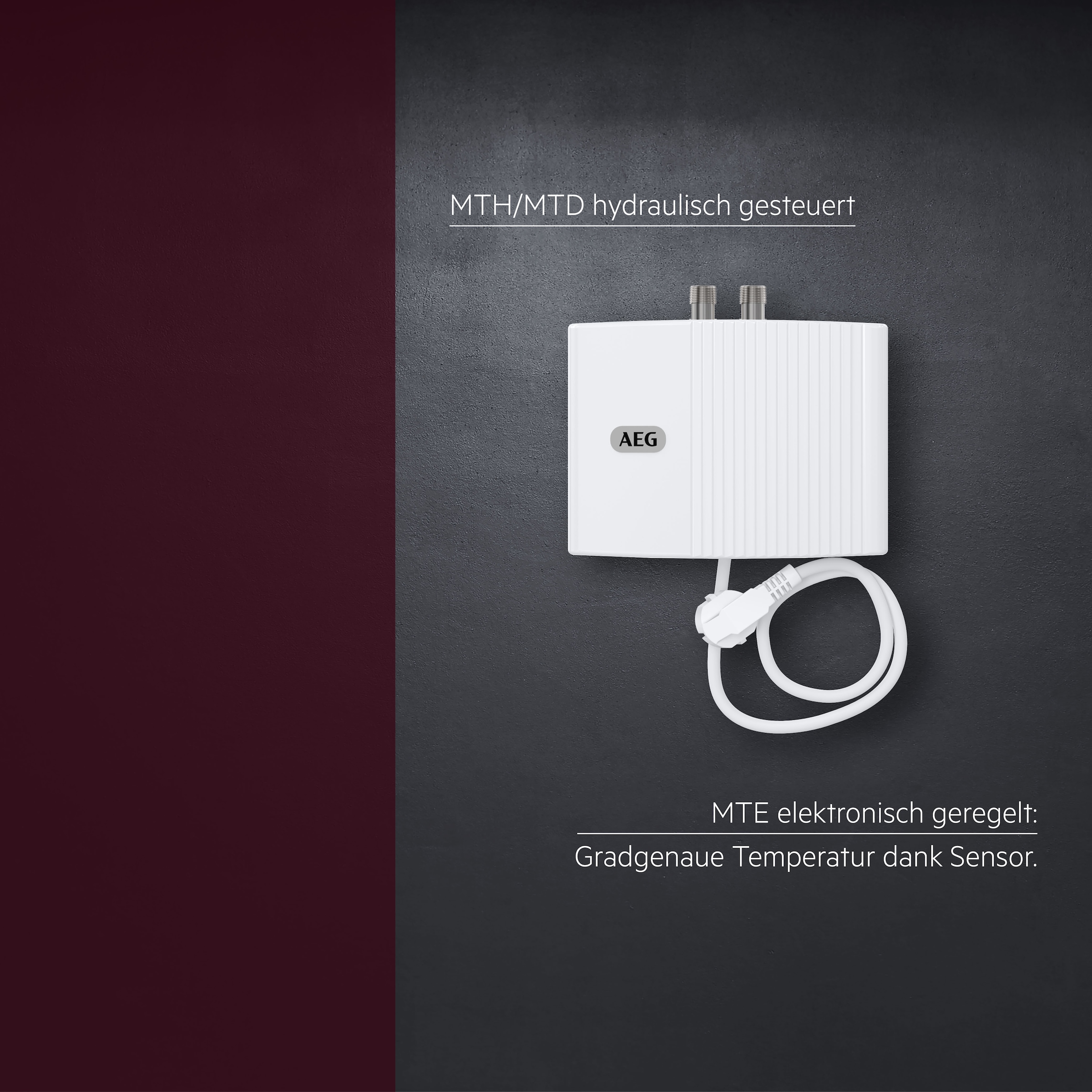 AEG Haustechnik Klein-Durchlauferhitzer »MTH 350 f. Handwaschbecken, 3,5 kW, m. Stecker« 230V, hydraulisch, drucklos