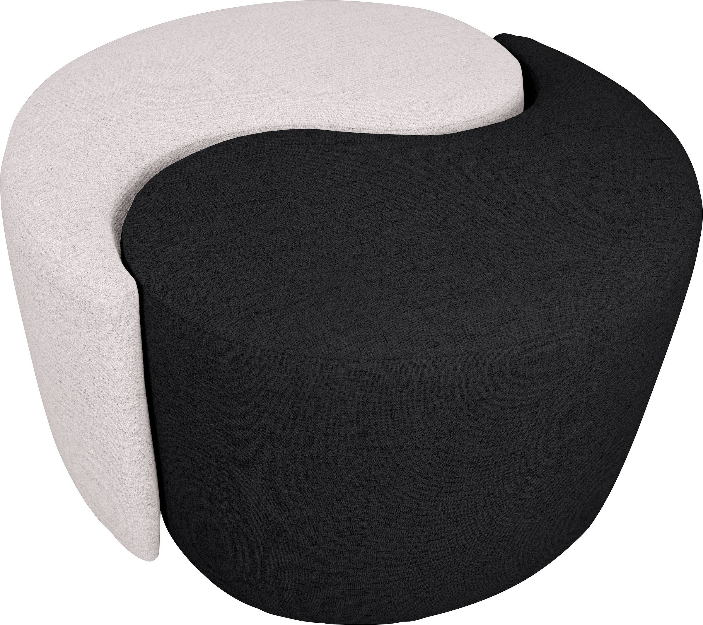 Home affaire Polsterhocker »Yin&Yang Durchmesser 82cm«, 2teilig, einzeln stellbar oder Yin-Yang-Optik