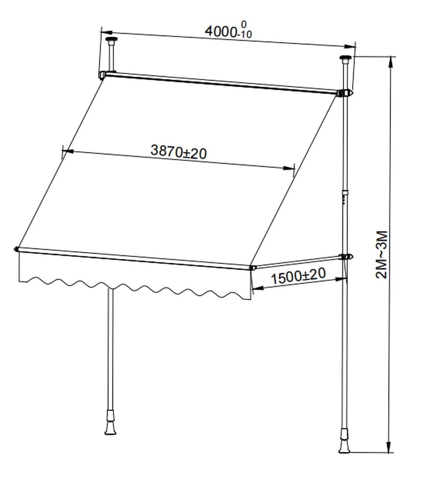 KONIFERA Klemmmarkise »Calpe« Breite/Ausfall: 400/150 cm