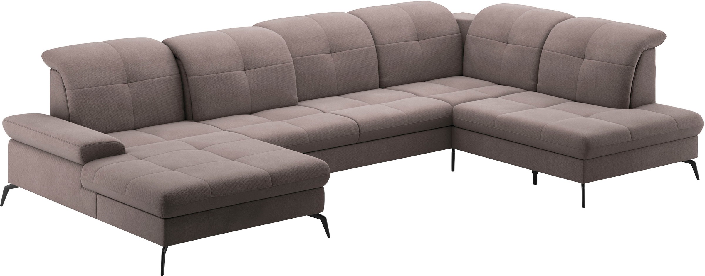 sit&more Wohnlandschaft »Amica, U-Form, inkl. Sitztiefenverstellung und Armteilverstellung«, wahlweise mit Kopfteilverstellung, Bettfunktion und Bettkasten