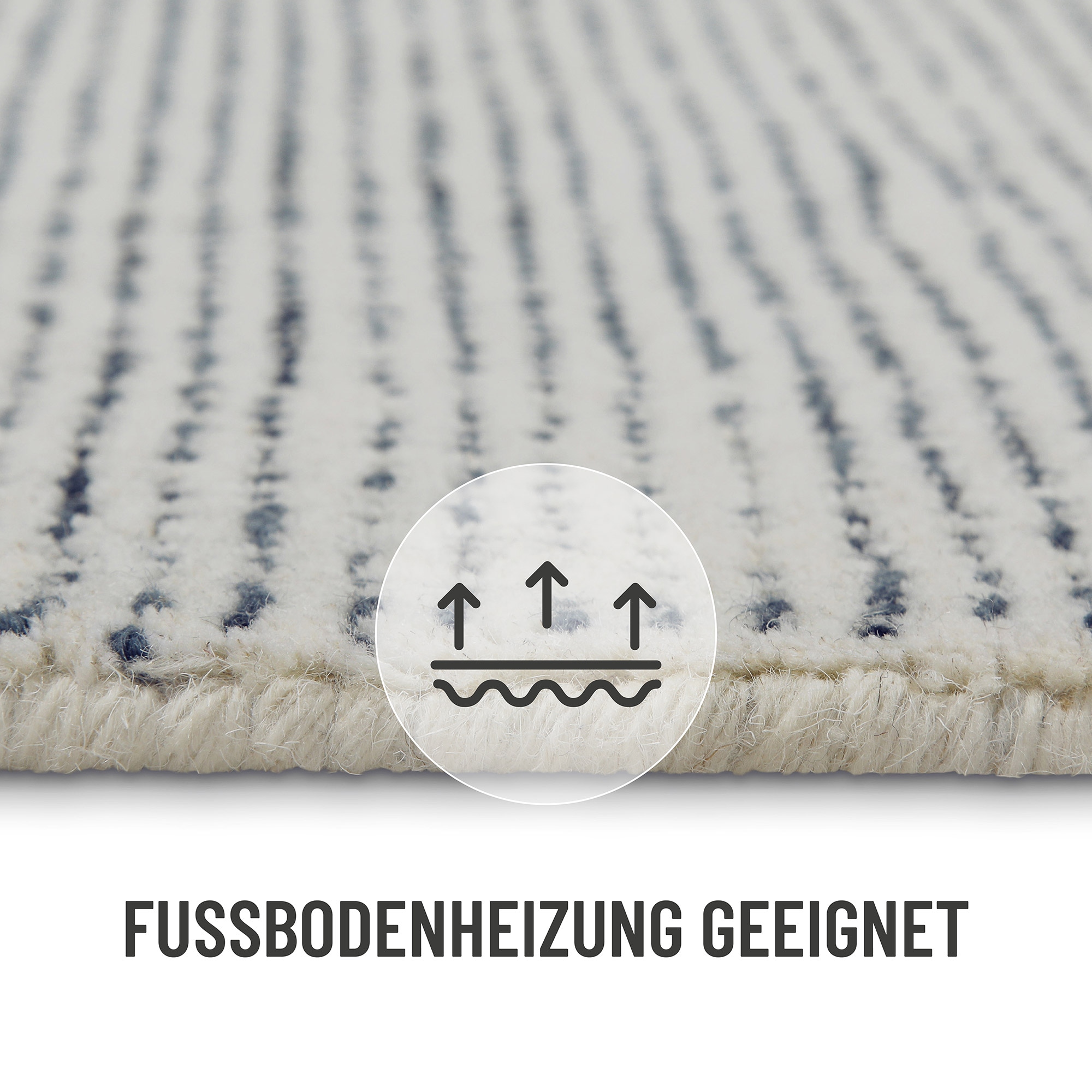 Wecon home Teppich »Hamptons THIRTYTWO«, rund, 15 mm Höhe, Kurzflor, Wohnzimmer, Schlafzimmer, elegant, robust, Linien Muster