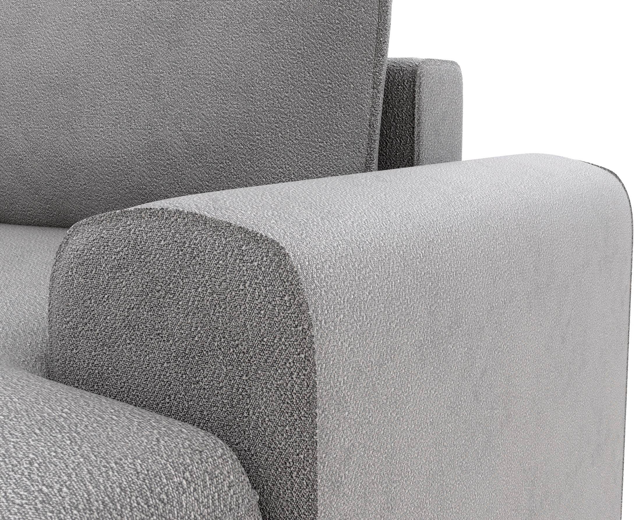 TRENDMANUFAKTUR Ecksofa »Fordon, Schlafsofa mit Bettkasten, Couch in L-Form, Breite 250 cm«, in Struktur fein LEO, haustierfreundlich, schlamm, Recamiere links
