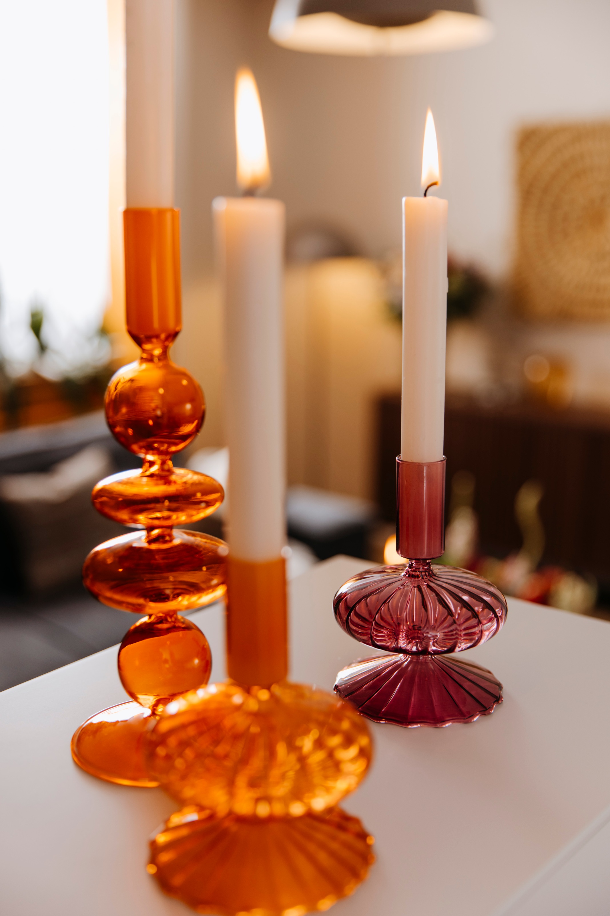 AM Design Kerzenleuchter »aus Glas«, (Set, 2 St.), Stabkerzenhalter, Höhe ca.  10 cm online bestellen