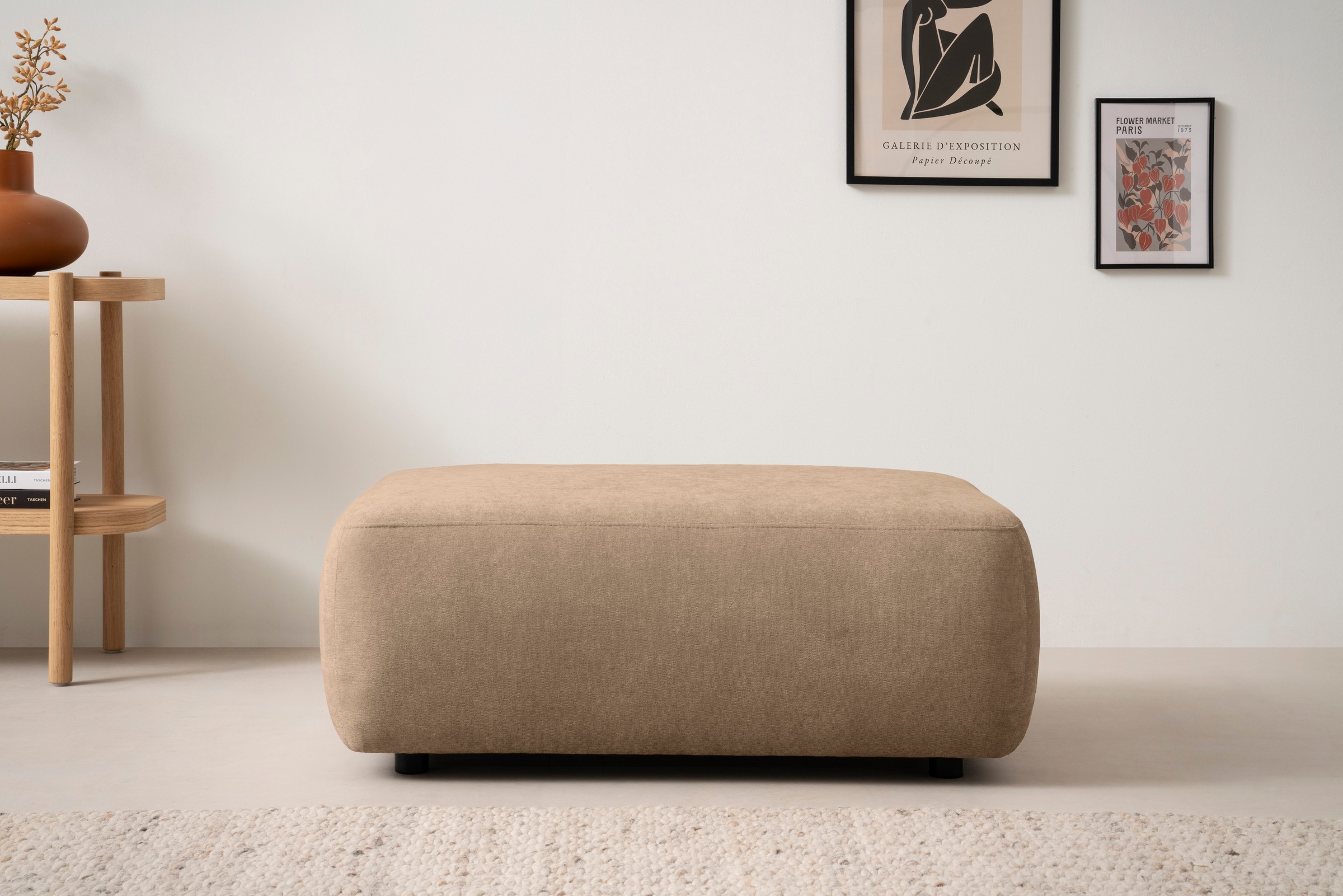 Home affaire Polsterhocker »Torge, Hocker in Cord, Samtvelours oder Struktu günstig online kaufen