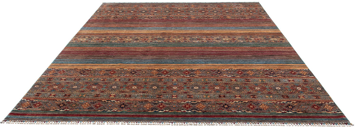 morgenland Wollteppich »Shal Streifen 299 x 248 cm«, rechteckig, Unikat mit günstig online kaufen