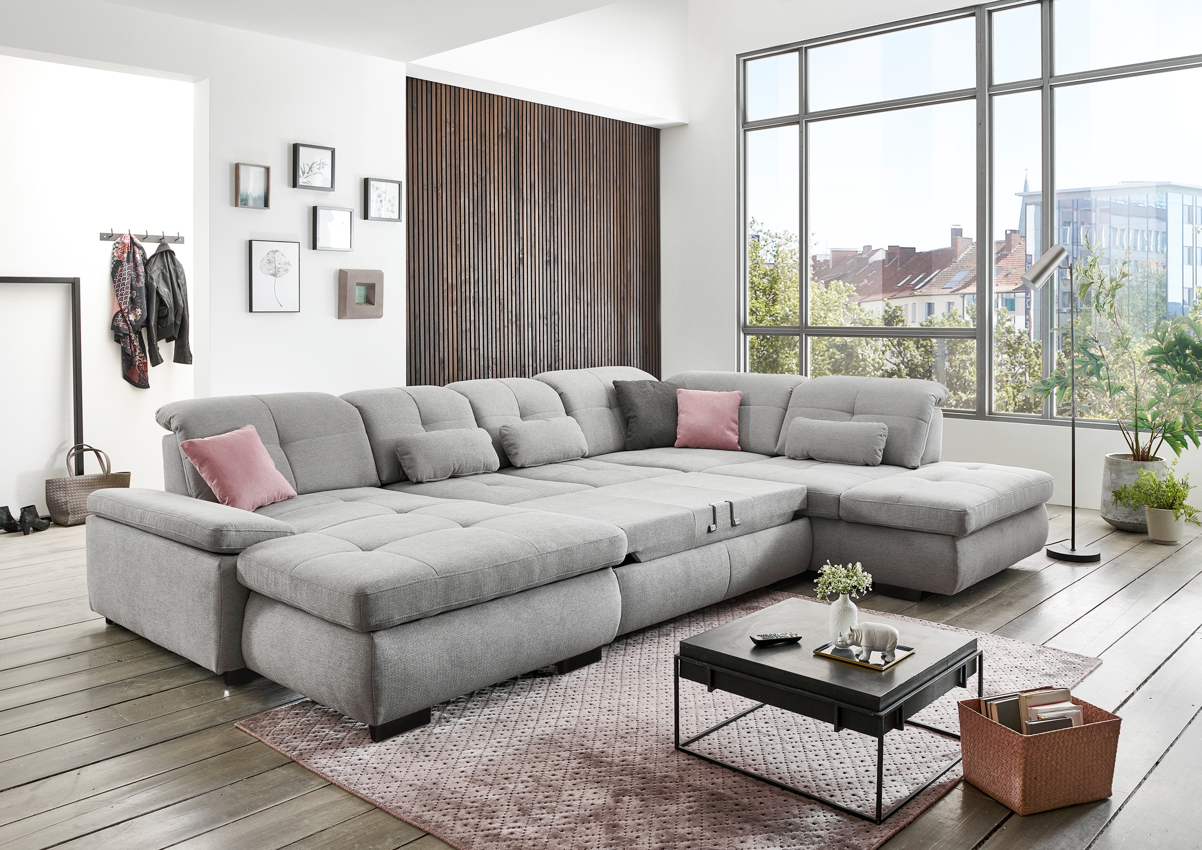 Die PlanBar Ecksofa »MP-IN16012 L-Form, mit Federkern-Polsterung«, inkl. Sitztiefenverstellung wahlweise mit weiteren Funktionen