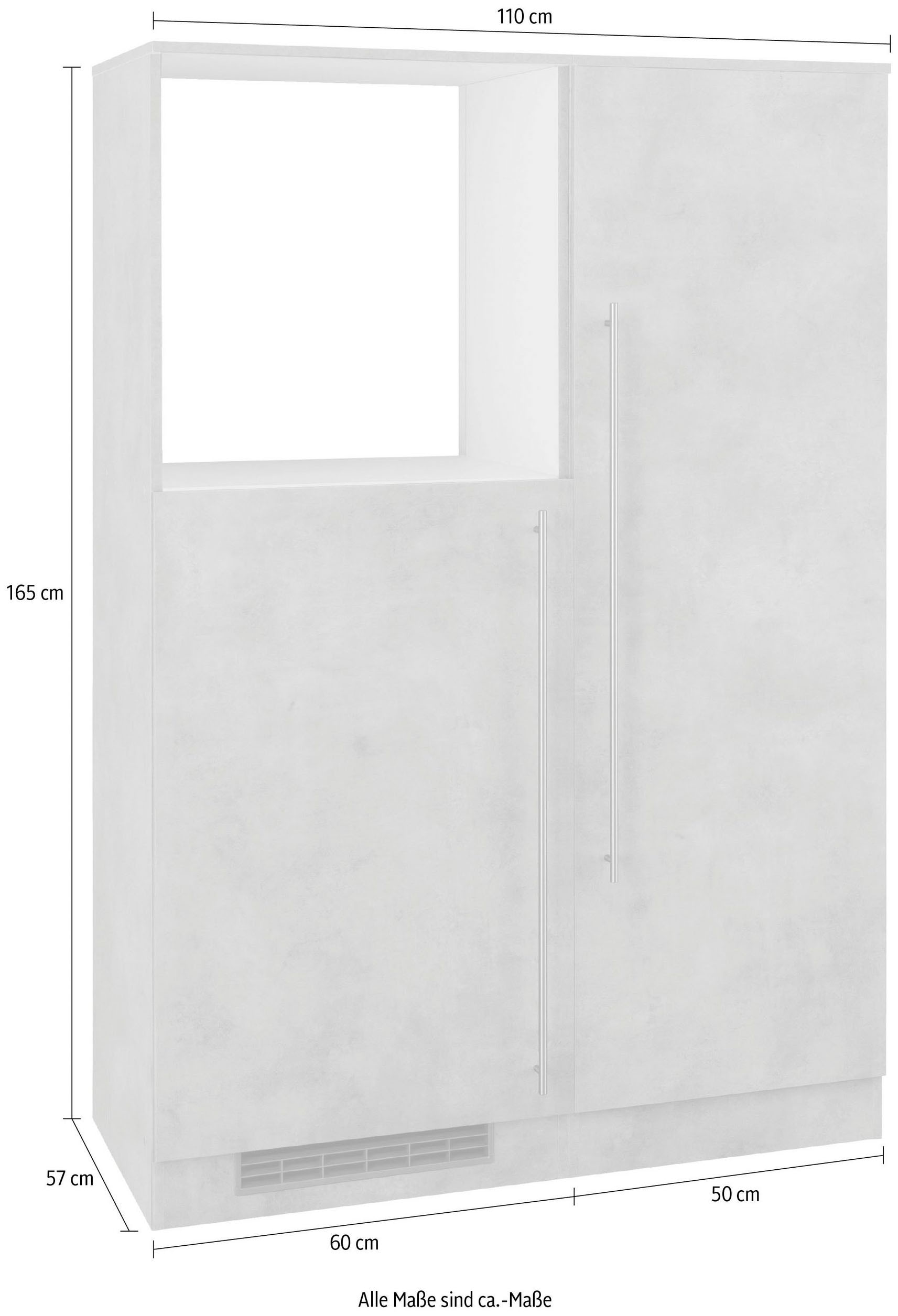 wiho Küchen Küche »Chicago«, Back-/Kühlmodul, wahlweise mit E-Geräten, Breite 110 cm