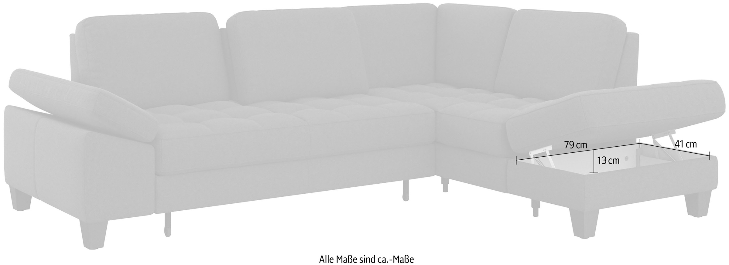 sit&more Ecksofa »Westham L-Form«, mit Ottomane, mit oder ohne Bettfunktion, Bettkasten, Verstellung