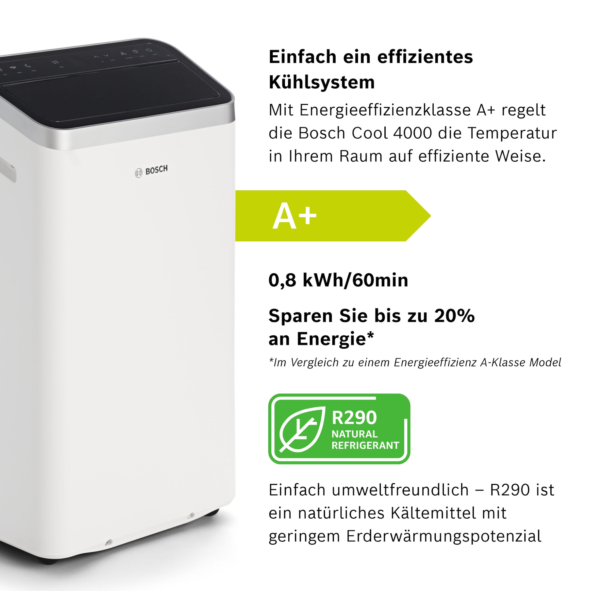 BOSCH 3-in-1-Klimagerät »Cool 4000 - Klimaanlage mit Luftentfeuchter und Ventilator« Entfeuchtung bis zu 50 l/Tag, für Räume bis zu 35m²