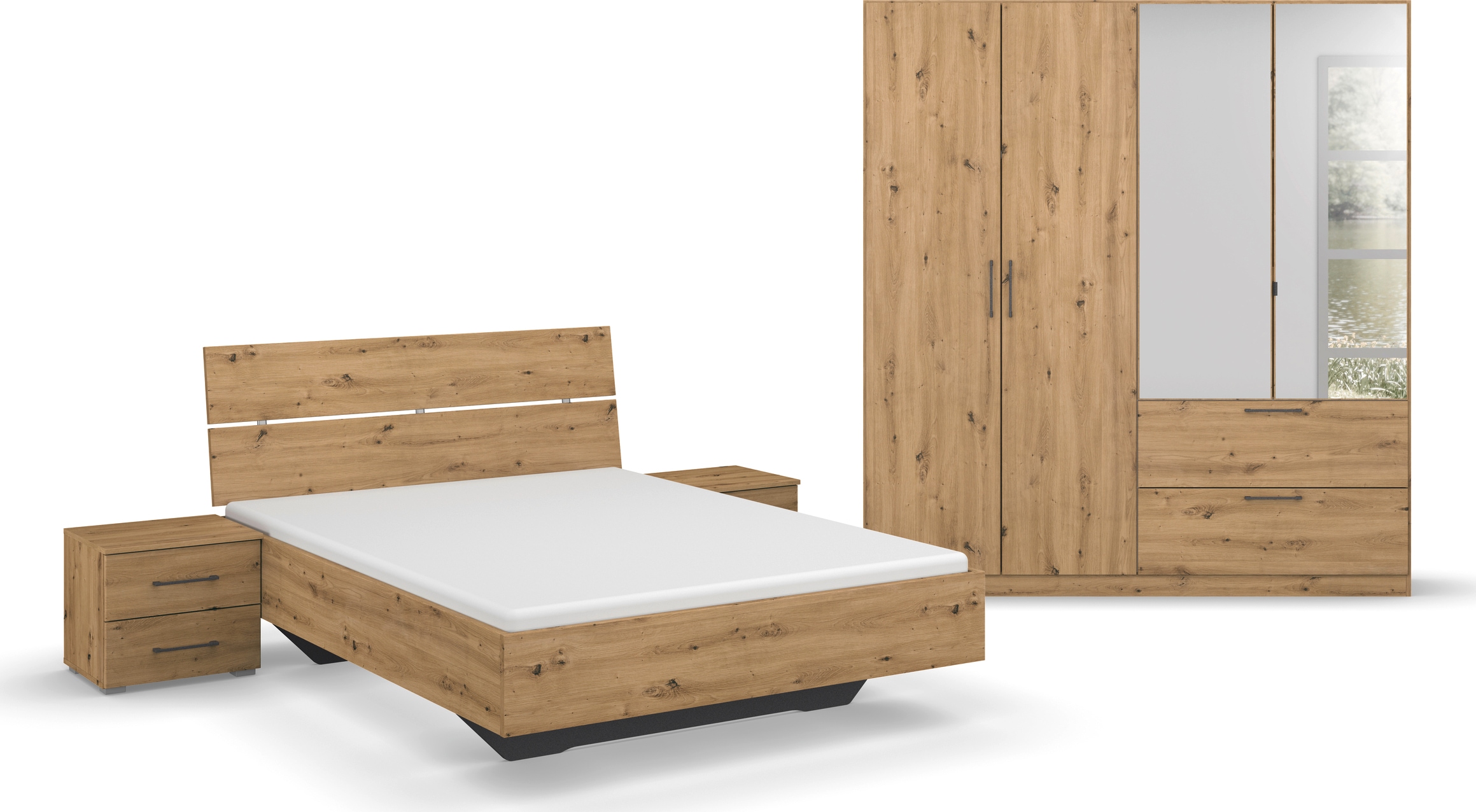 INOSIGN BY RAUCH Schlafzimmer-Set »Komplettschlafzimmer Schlafzimmer Challenger (Set 4-teilig)«, Schrank 2 Breiten, Bett 3 Breiten, 2 Nachttische MADE IN GERMANY