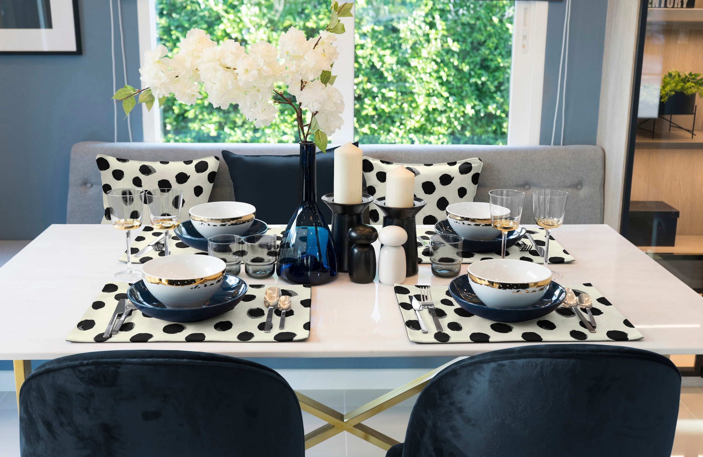 Adam Platzset »Dots«, (2 St.), aus Bio-Baumwolle,Made in Germany