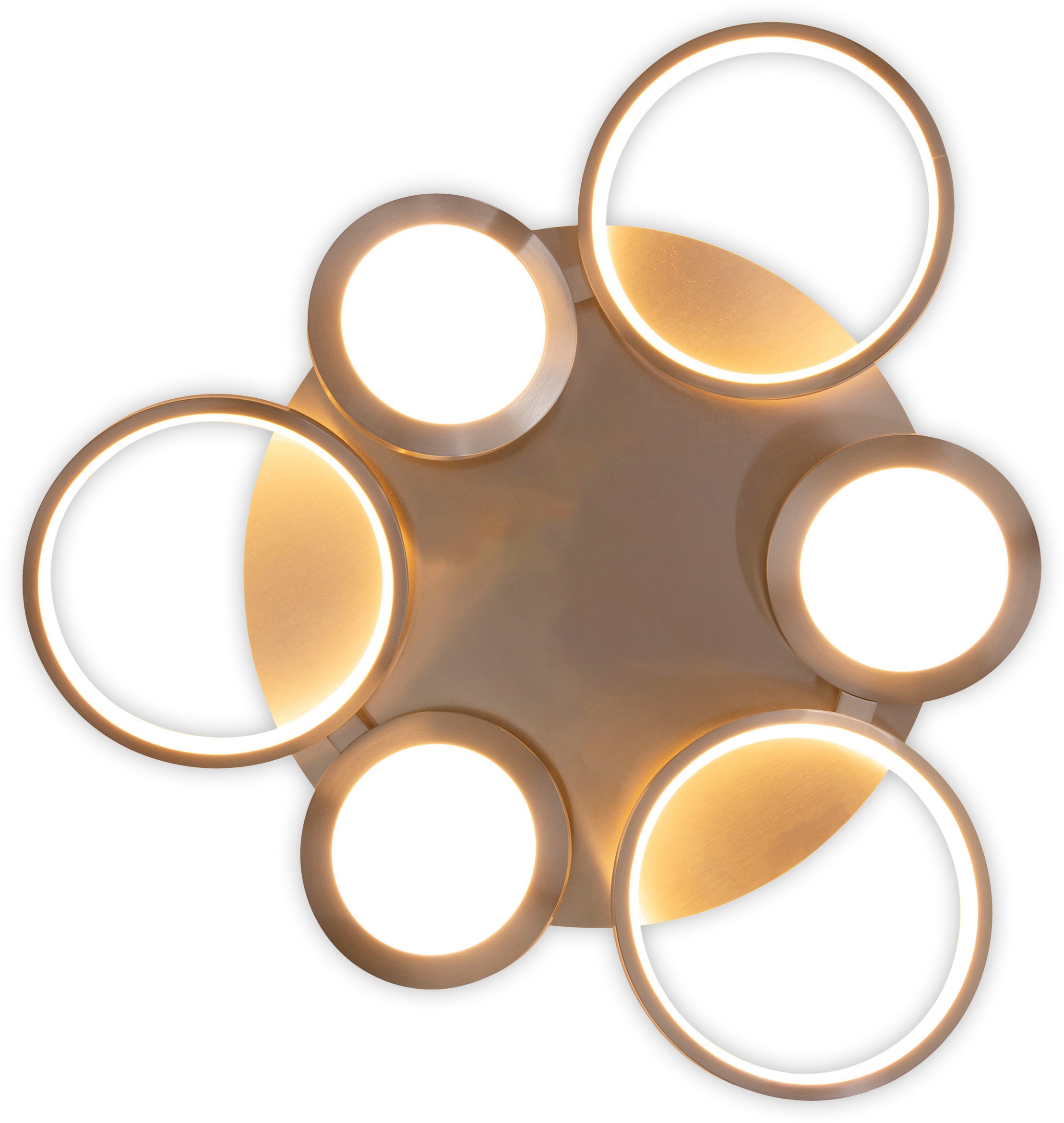 näve LED Deckenleuchte »Stelari«, 1 flammig, 3 Stufen dimmbar per Wandschalter, Diskusoptik, LED warmweiß, d: 56cm