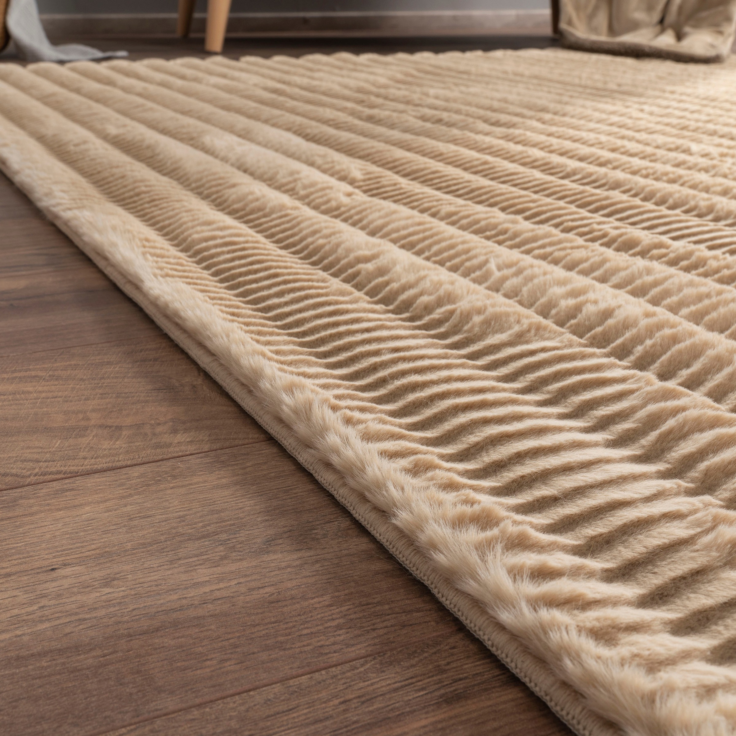 Paco Home Hochflor-Teppich »Arnheim 743«, rechteckig, 27 mm Höhe, Uni Farben, Wellen Muster, besonders weich, Hoch-Tief Effekt