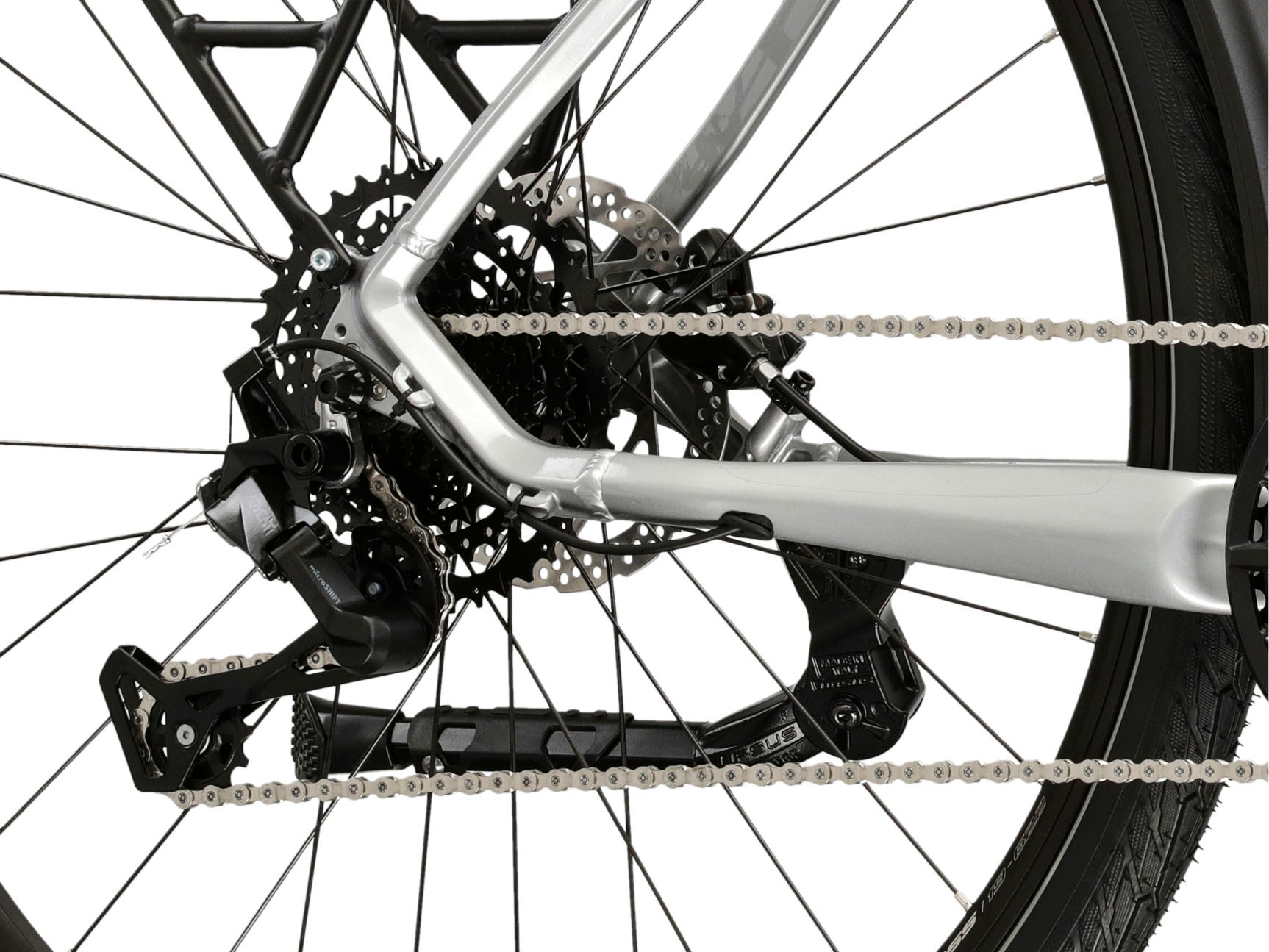 Kross E-Bike »KROSS E-Trekkingrad Trans 5.0 28" silber 9 Gänge«, 9 Gang, microSHIFT, ADVENT M619, Mittelmotor 250 W, Pedelec, Elektrofahrrad für Damen und Herren