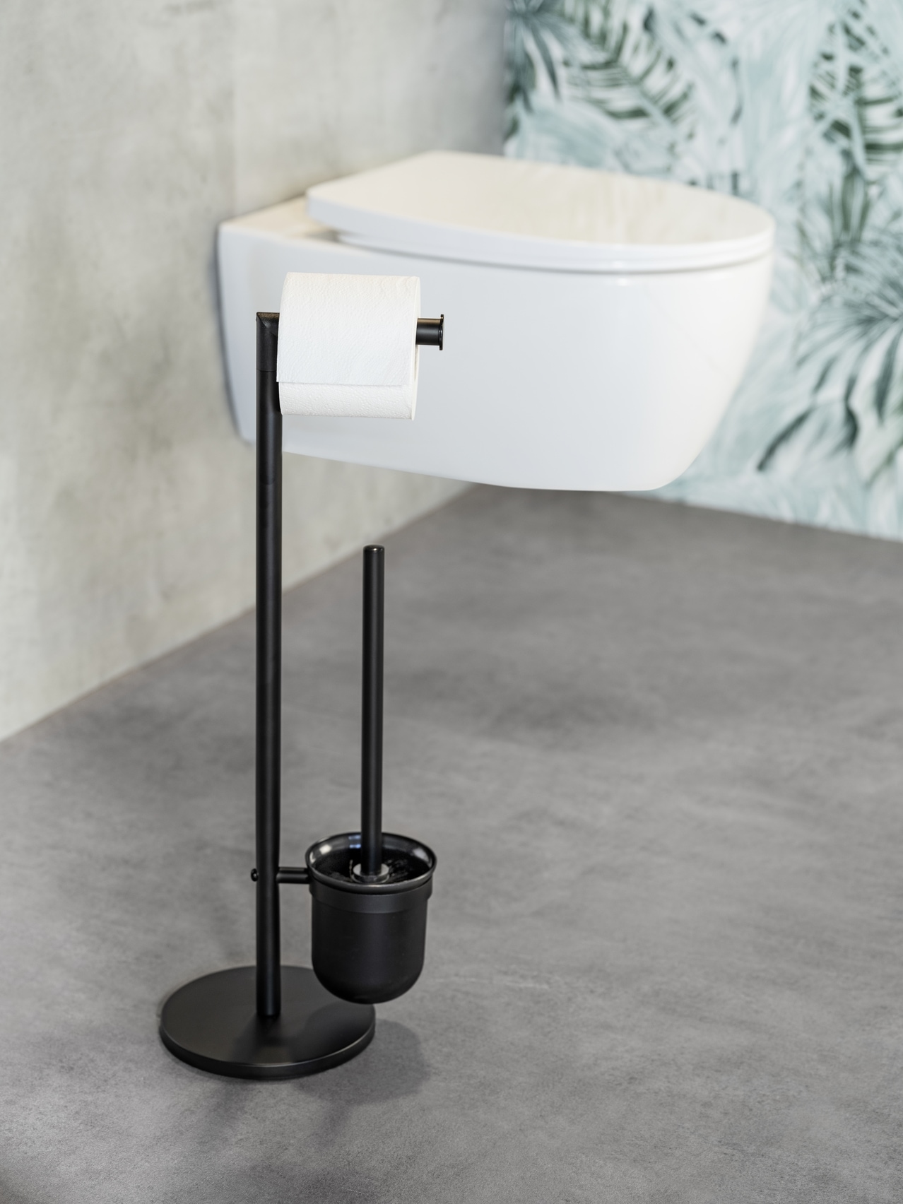 WENKO WC-Garnitur »Parus« aus Stahl Toilettenpapierhalter mit  WC-Bürstenhalter und WC-Bürste, freistehend