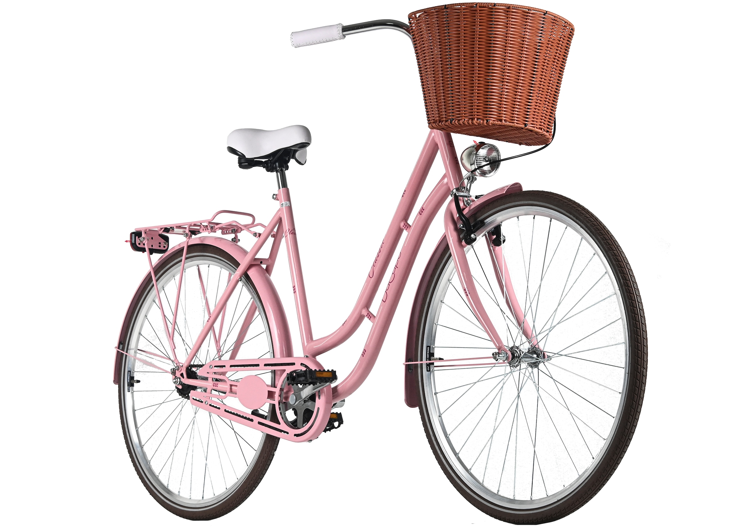 Dacapo Cityrad »Damenrad 28&#x27;&#x27; Classic Premium Rosa 1 Gang RH 53 cm mit Korb« 1 Gang ohne Schaltung