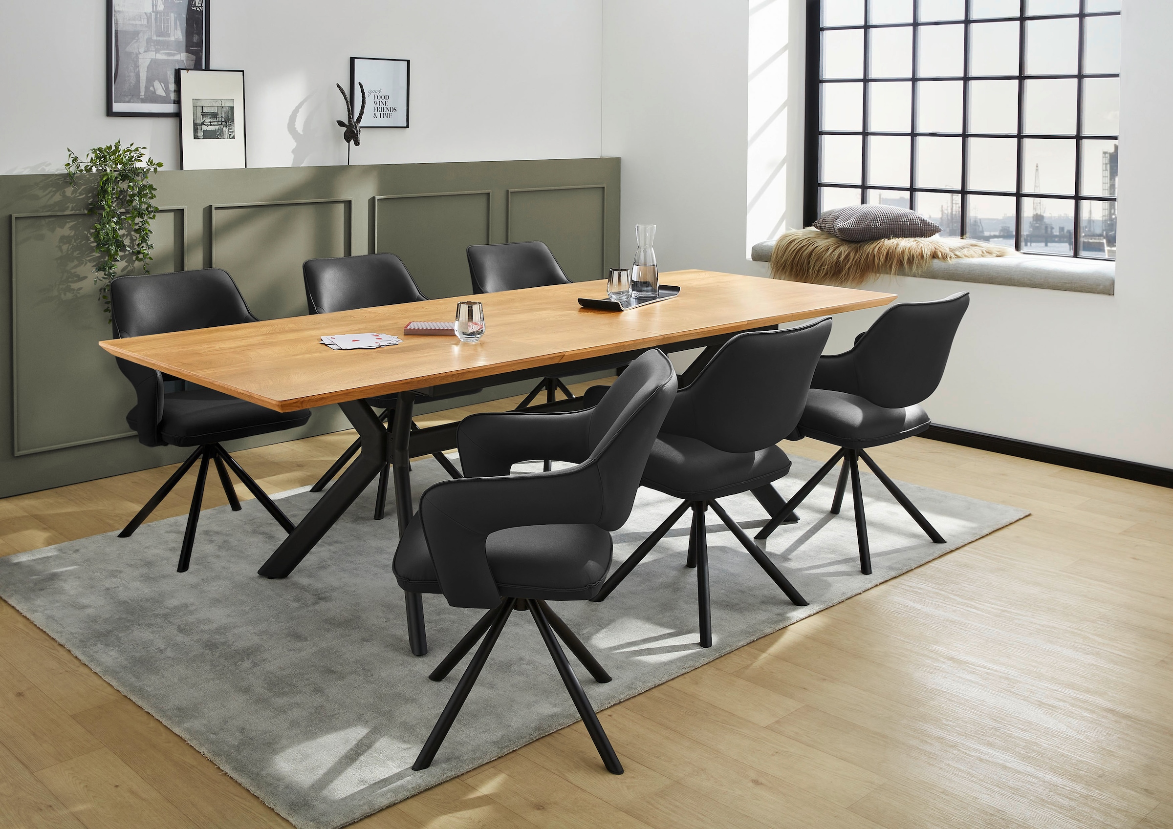 Jockenhöfer Gruppe Esszimmerstuhl »Lambert« (Set) 4 Stk.4-Fuss-Stuhl, inklusive Drehfunktion (360°), Lederoptik