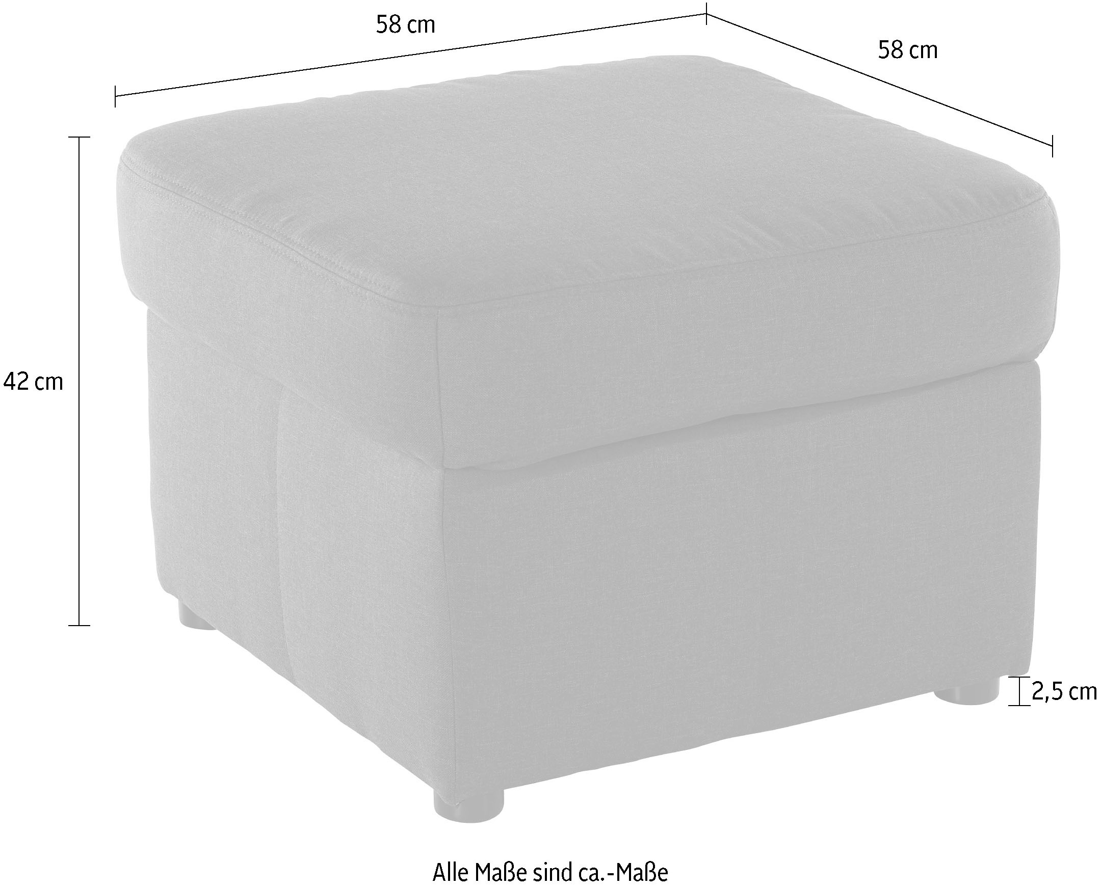 DOMO collection Polsterhocker »Bahia Sitzbelastung 140 kg«, Belastbarkeit bis 100 kg pro Sitzfläche, mit praktischem Staufach