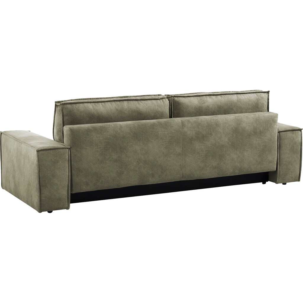 Home affaire 3-Sitzer »SHERWOOD Schlafsofa (257cm) Cord, Samtvelours, Vintage-Lederoptik«