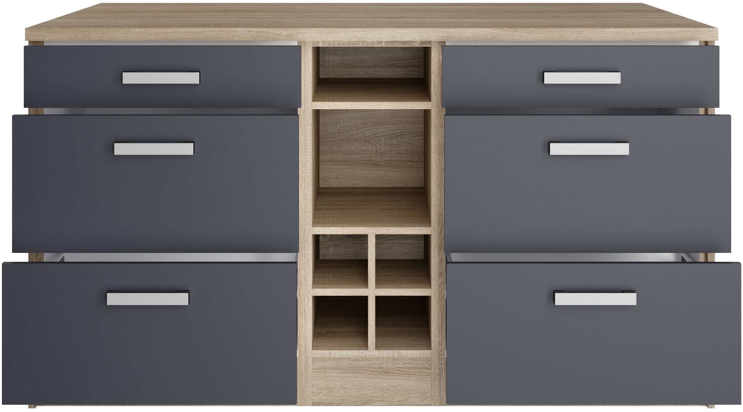 KOCHSTATION Kücheninsel »KS-Toronto«, Breite 153 cm, MDF-Fronten, Flaschenregal