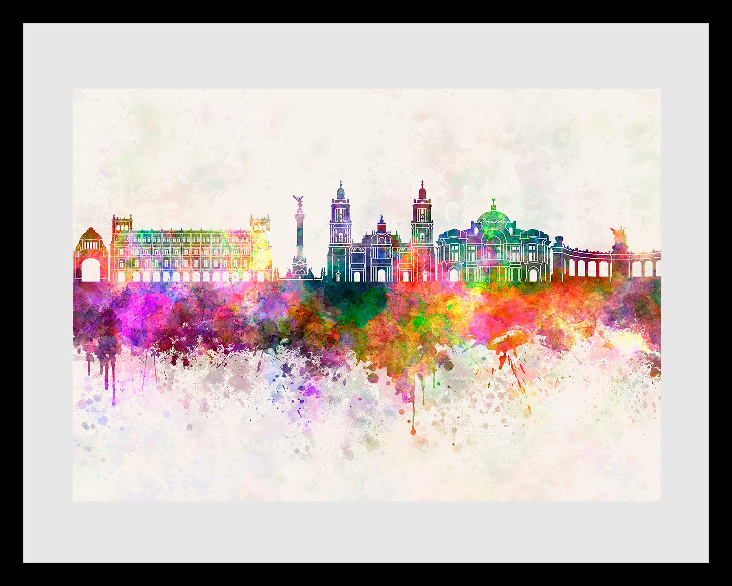 queence Bild »Skyline Color Splash«, Städte-Stadt-Deutschland-Kunst-Berlin, günstig online kaufen