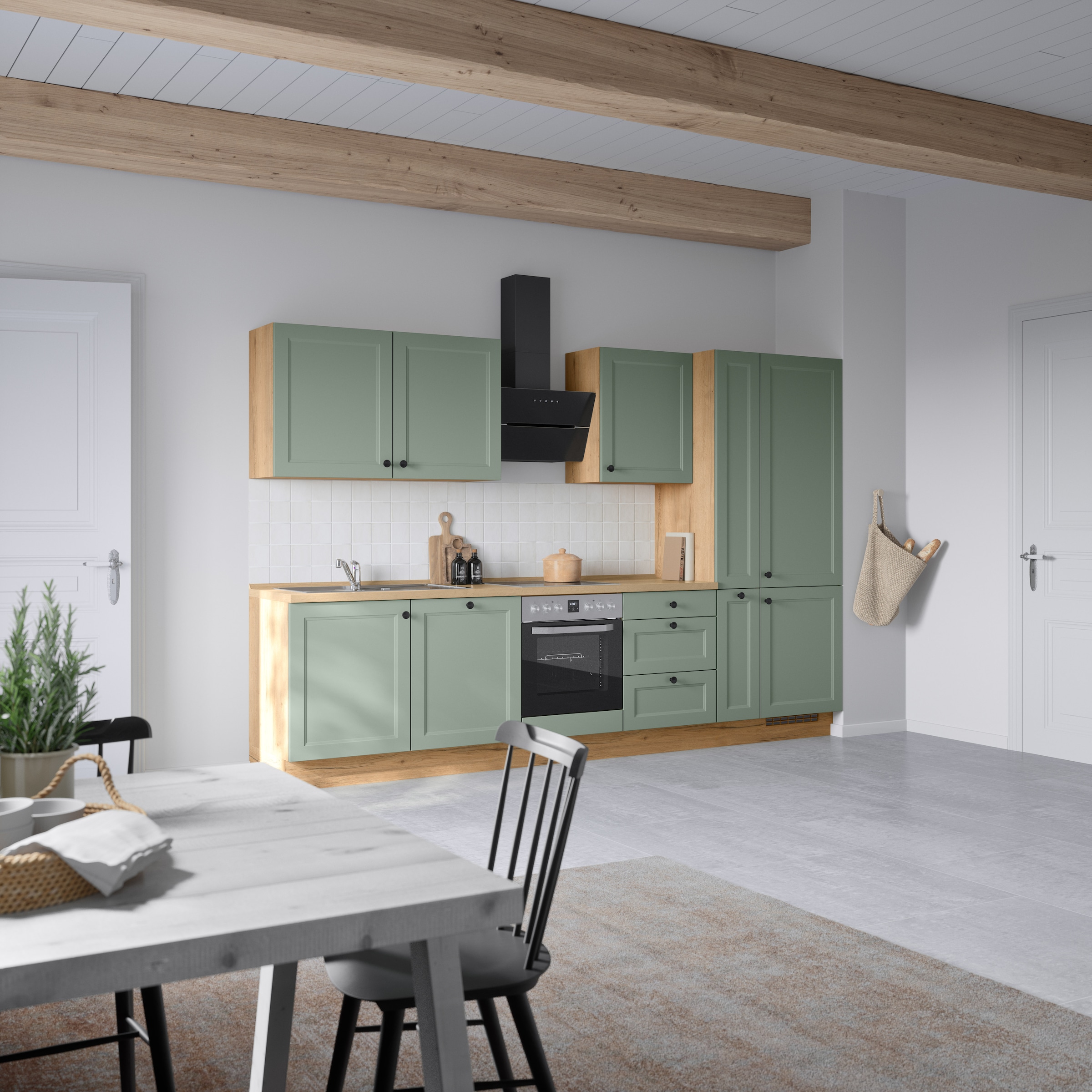nobilia® Küchenzeile »"Cascada II"«, vormontiert, Breite 330 cm, Ausrichtung wählbar, wahlw. mit E-Geräten
