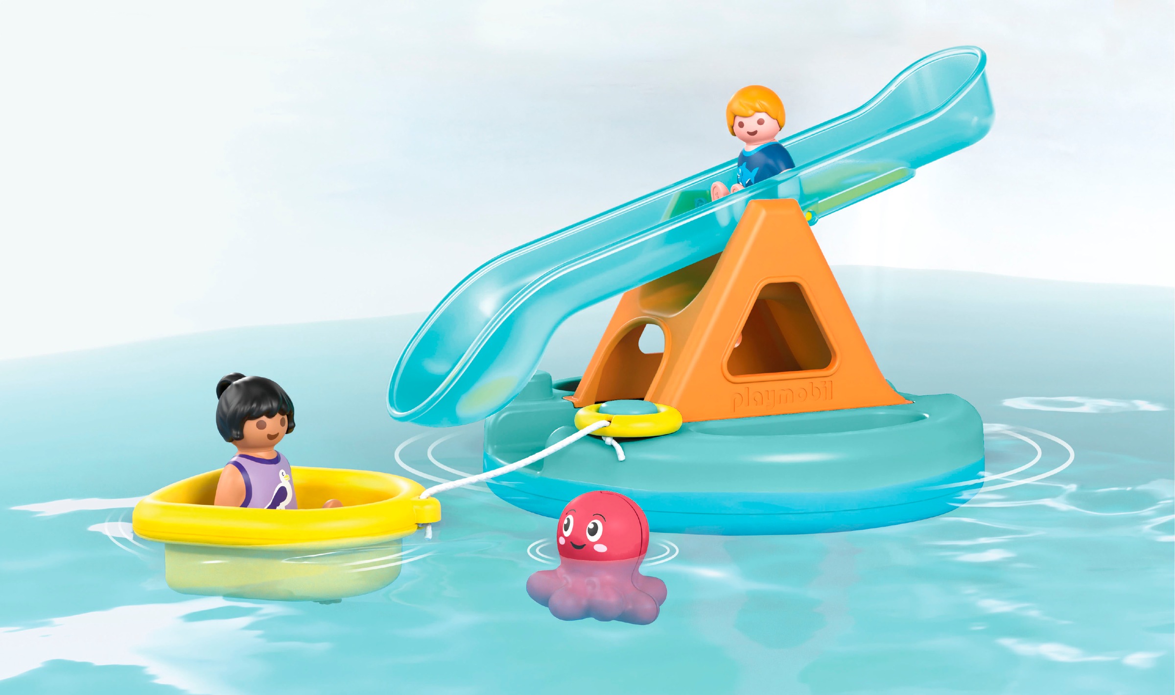 Playmobil® Konstruktions-Spielset »Badeinsel mit Wasserrutsche (71687), JUNIOR«, (8 St.), Made in Europe