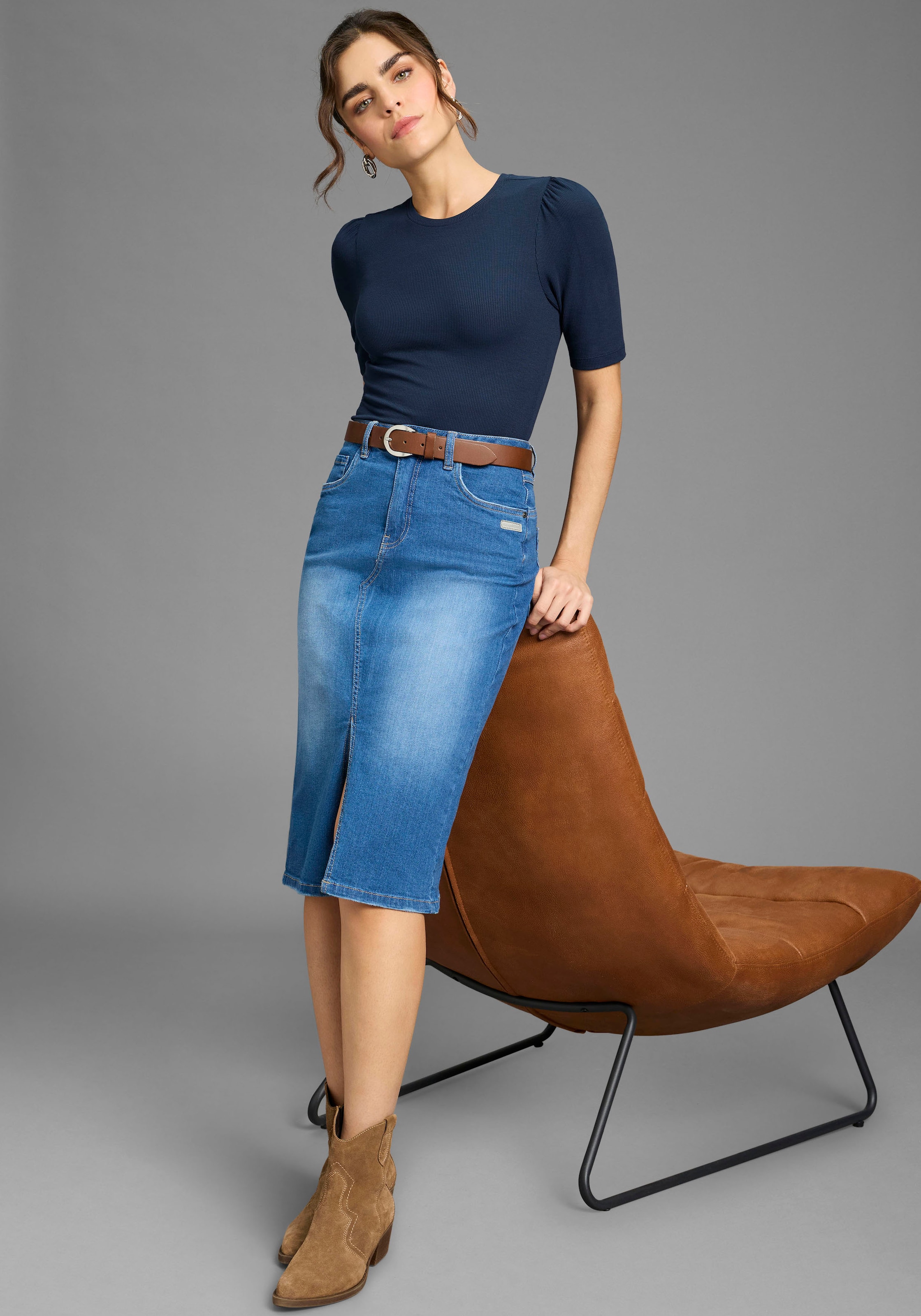 Laura Scott Ledergürtel für Damen mit mattsilber Schnalle - NEW - bis Gr.135