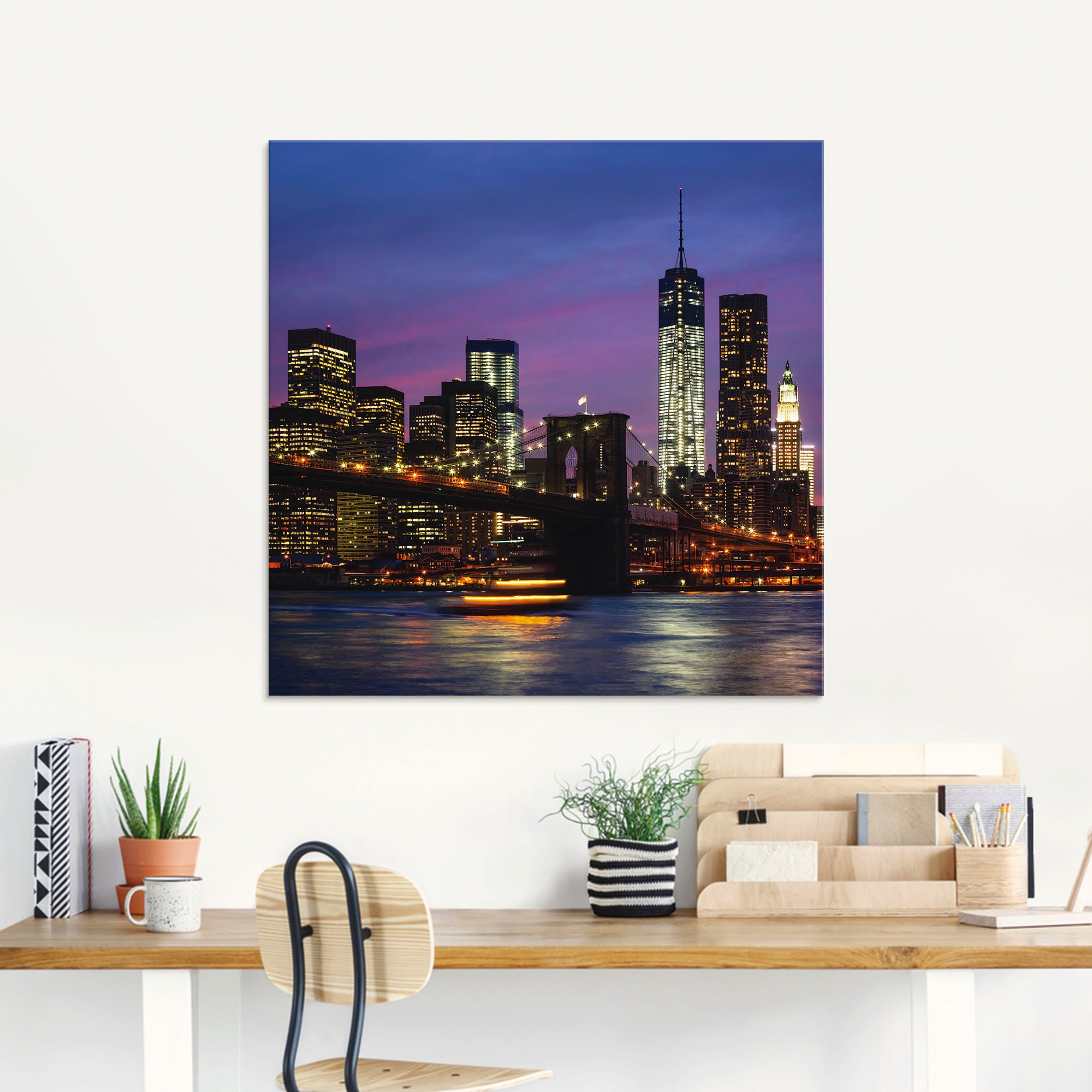 Artland Glasbild »Brooklyn Bridge«, Amerika, (1 St.), in verschiedenen Größen