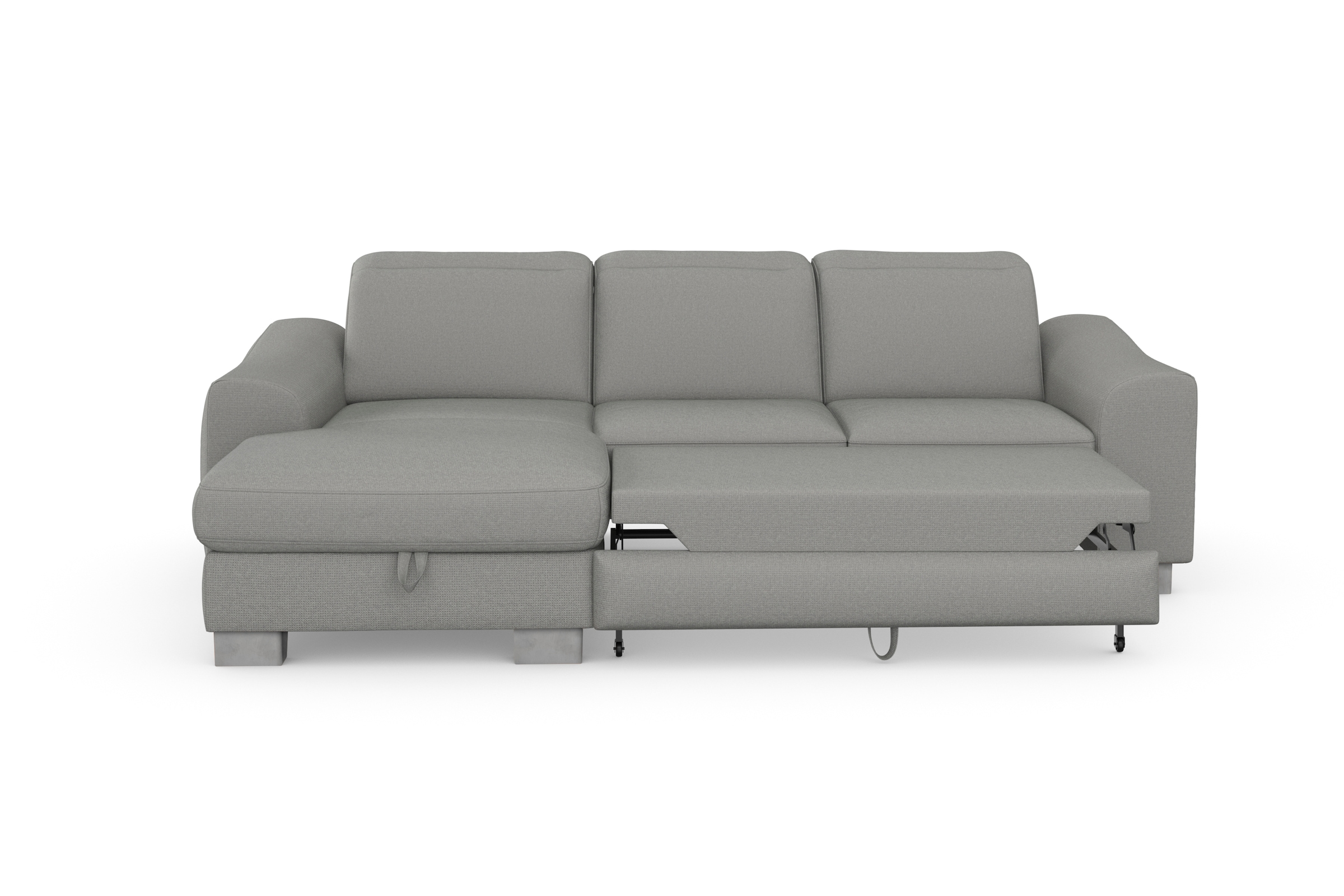sit&more Ecksofa »Dundee L-Form«, mit Federkern und Edelstahlfüßen, wahlweise mit Kopfteilverstellung